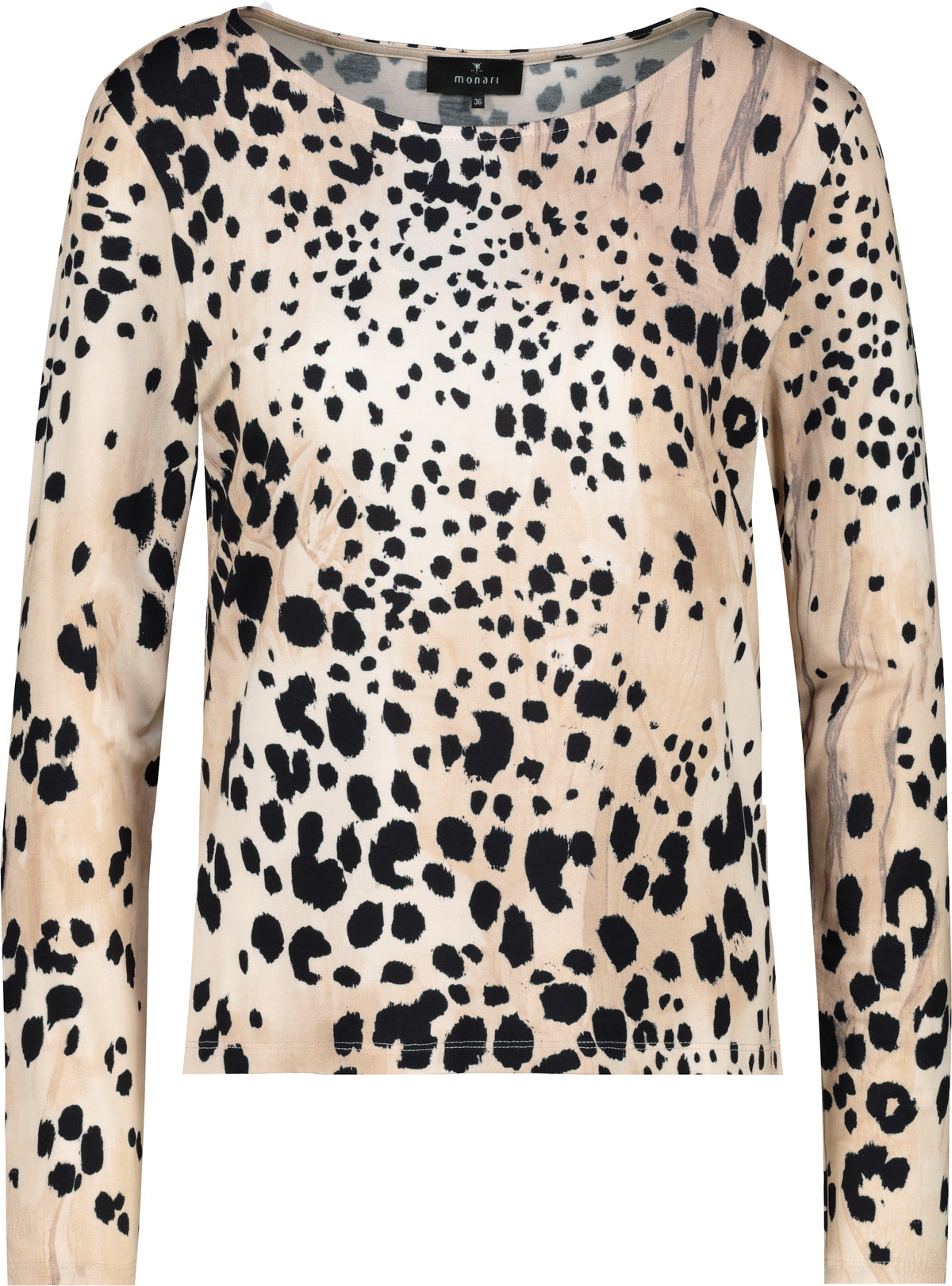 Monari Langarmshirt »Shirt Leo allover« Regular fit mit Rundhalsausschnitt