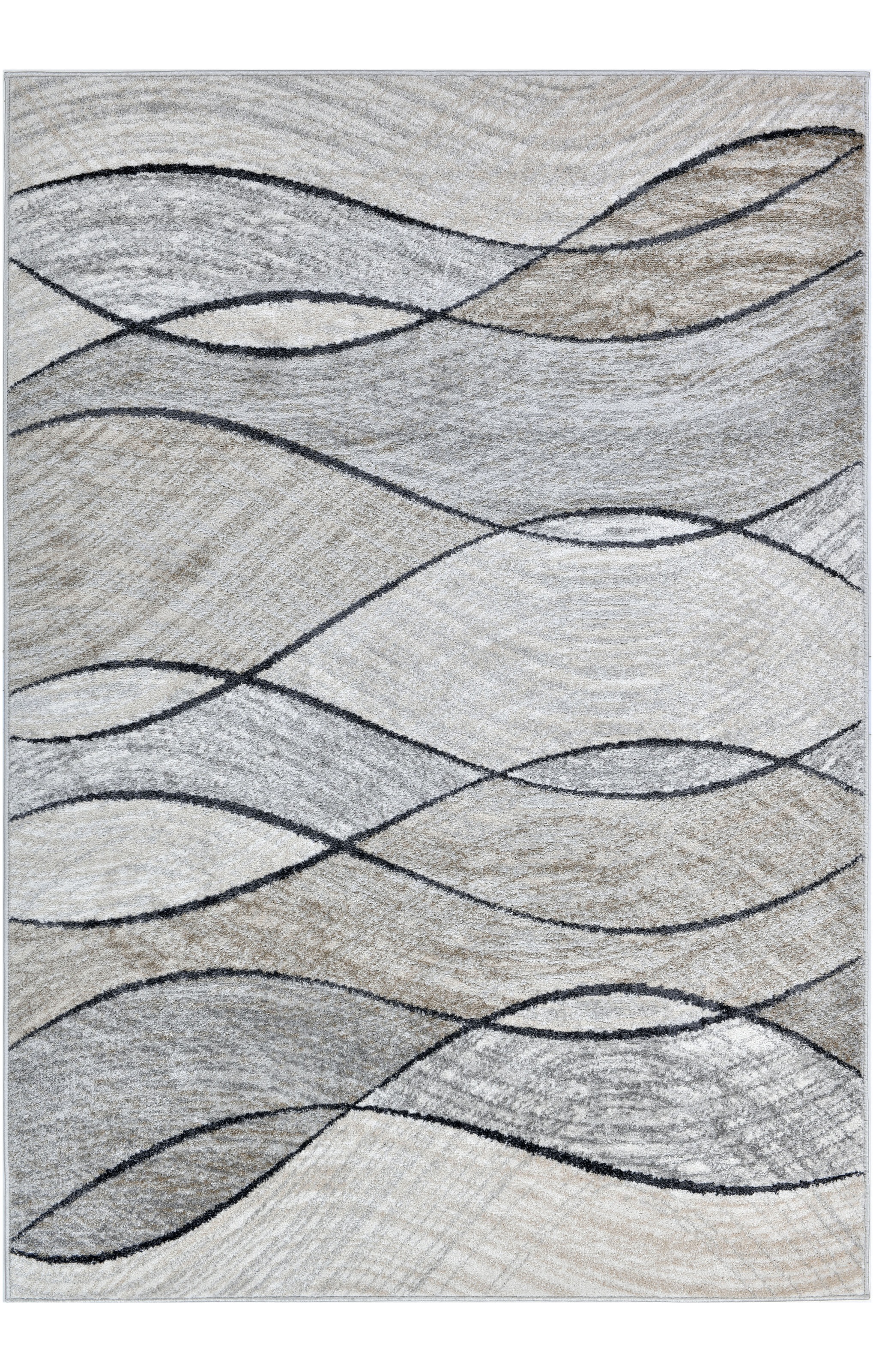 my home Teppich »Esmea« rechteckig 9 mm Höhe modernes Wellen Muster, pflegeleicht, Wohnzimmer, Schlafzimmer
