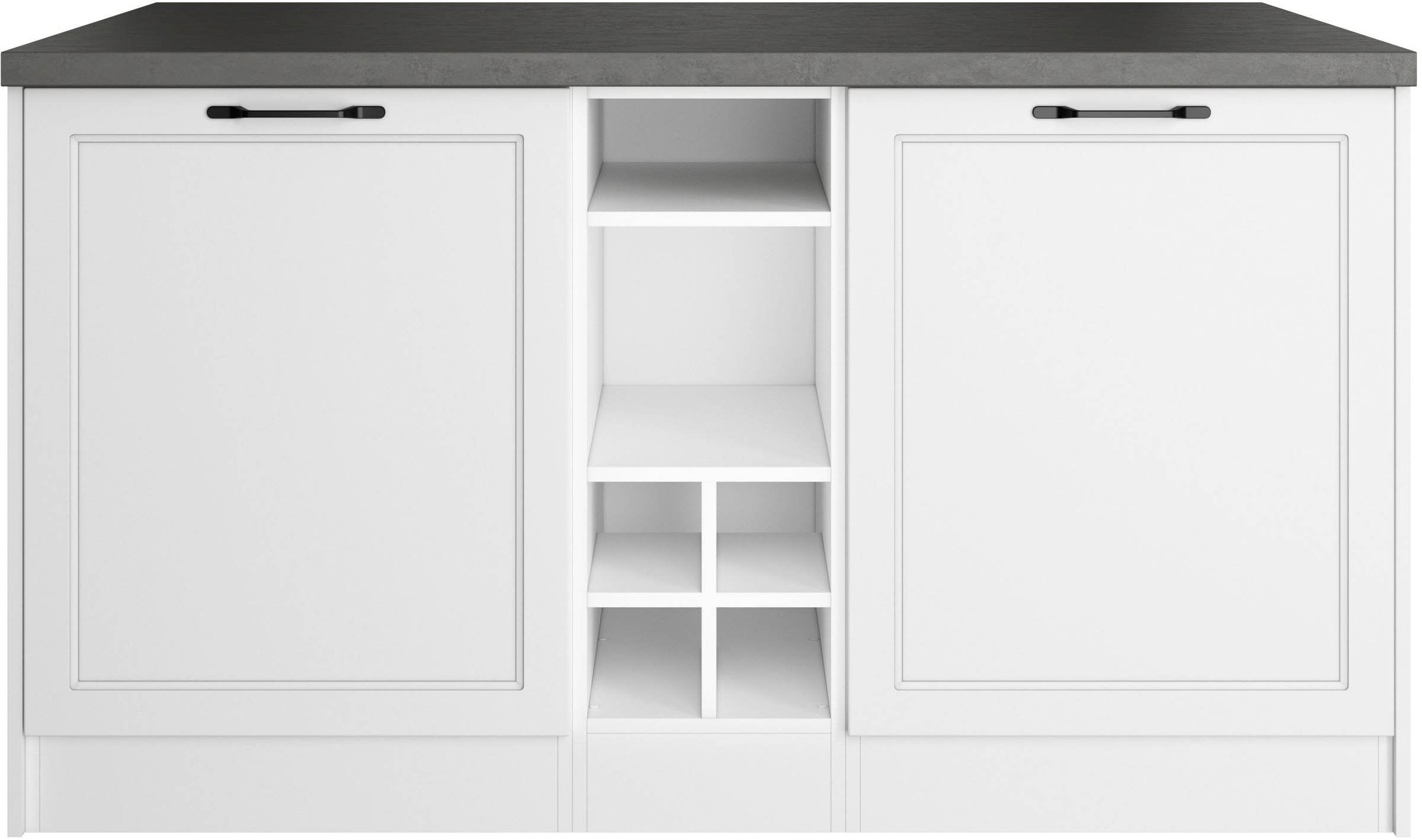 KOCHSTATION Ilot de cuisine »KS-Lani, Breite 153 cm, mit Flaschenregal« façades MDF, plan de travail épaisseur 38mm