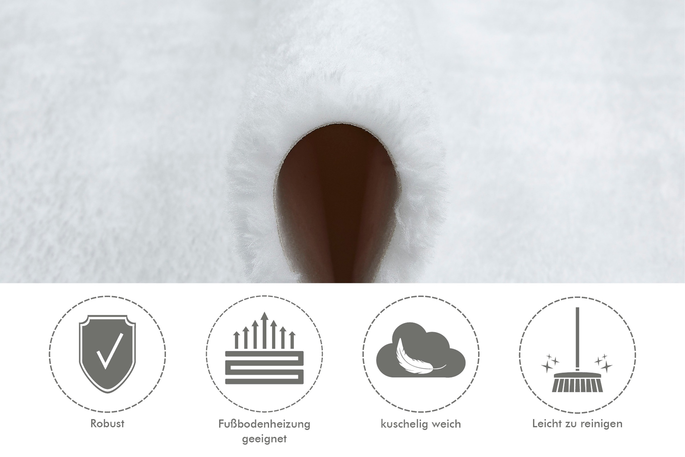 Andiamo Sitzkissen »Sitzauflage Lamm-Fellimitat« Kunstfell, rund, Ø 40 cm, auch als 4er Set