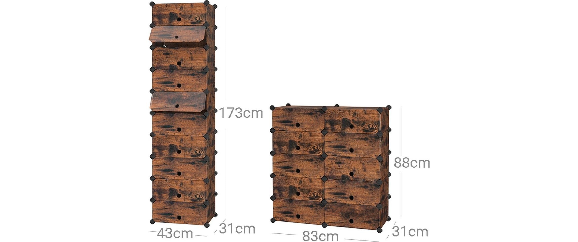 SONGMICS Schuhregal »mit 10 Ablagen 31 x 173 cm«