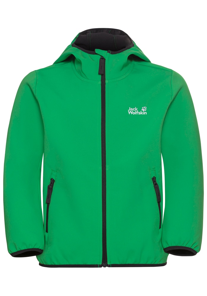 Jack Wolfskin Veste softshell »FOURWINDS JACKET KIDS« mit Kapuze mit Kapuze, wasserabweisend, windabweisend, atmungsaktiv