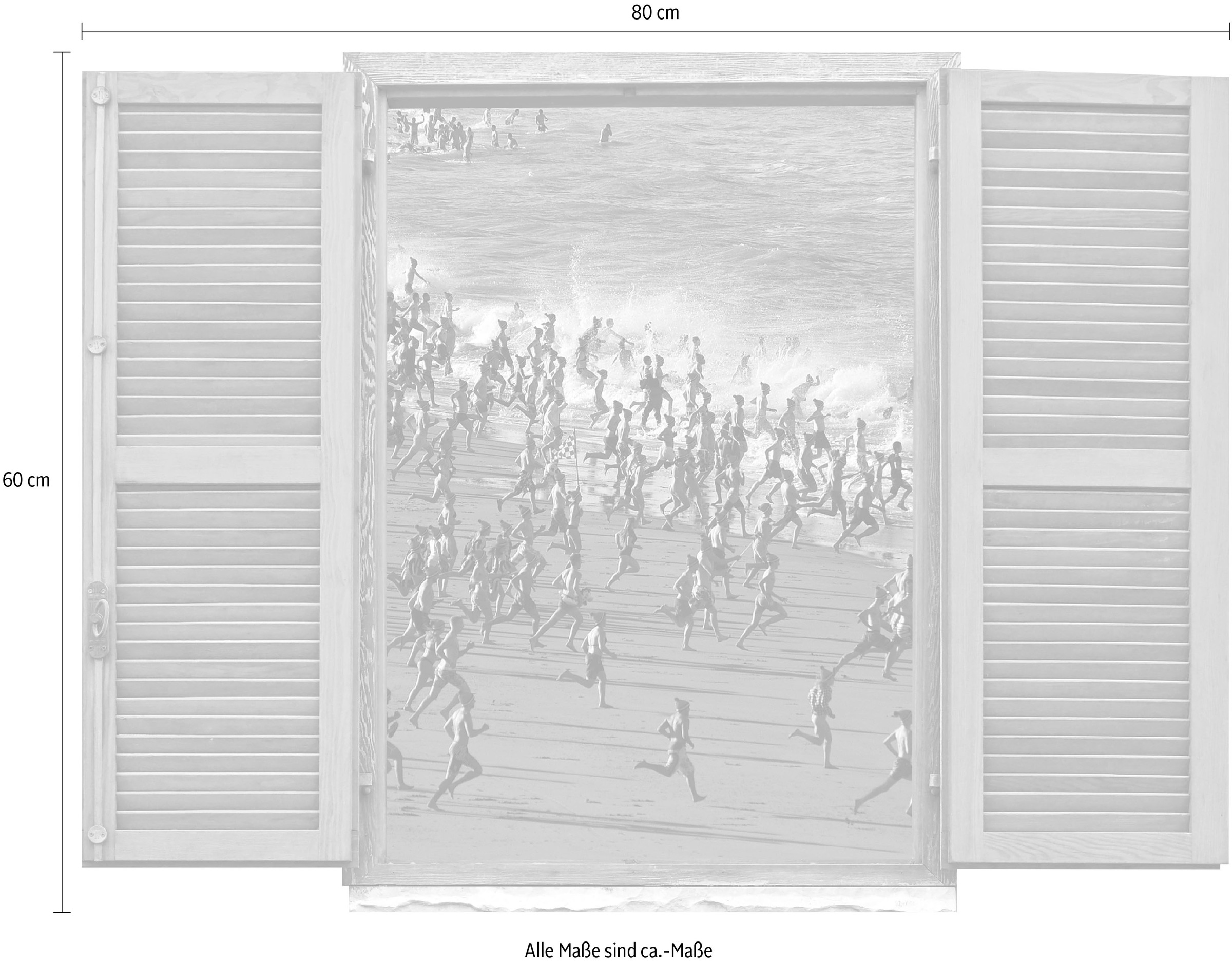 queence Autocollant mural »Menschen auf dem Weg ins« Wandsticker, Wandbild, selbstklebend, 3D, Fenster