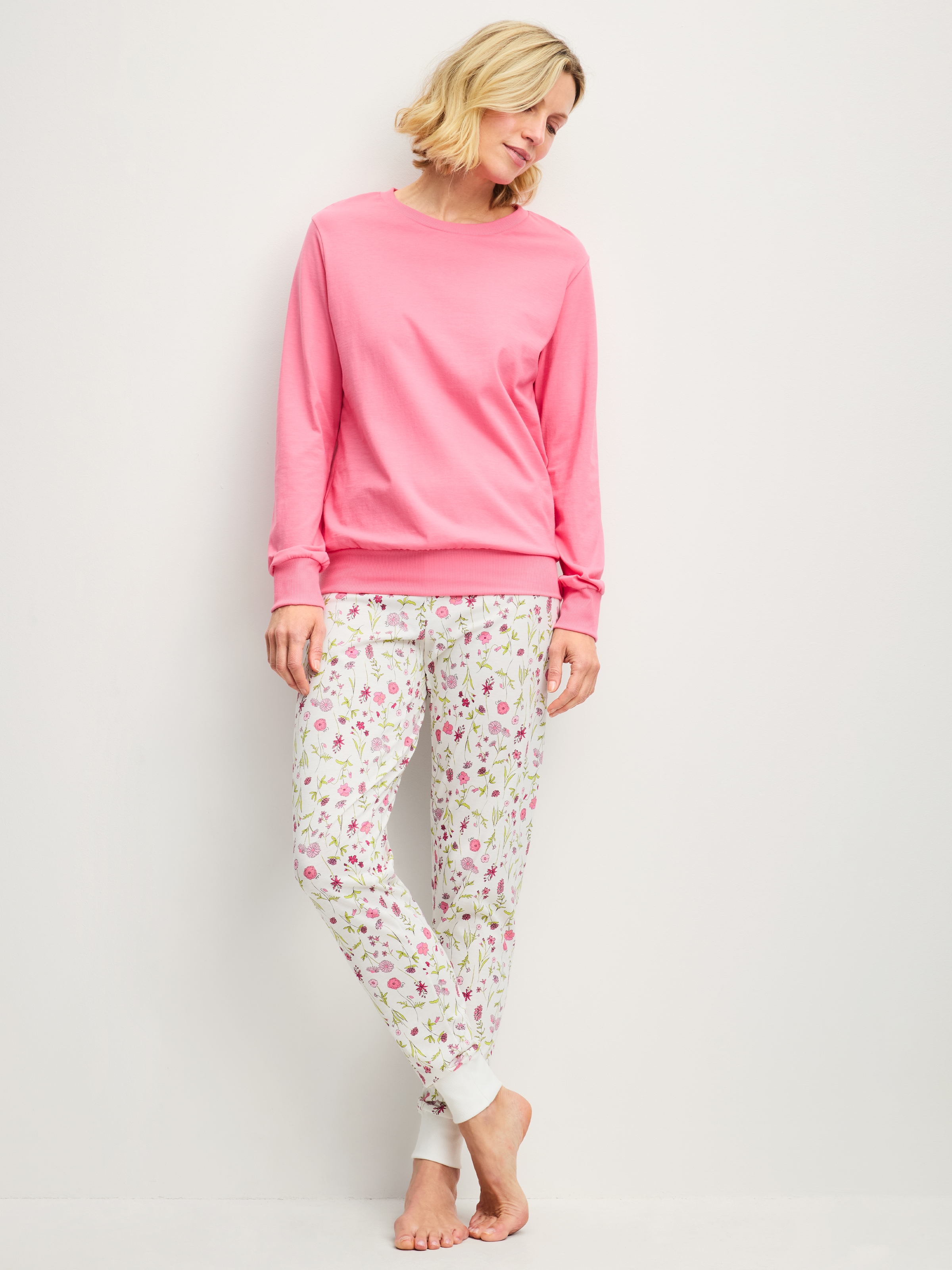 CALIDA Pyjama »Cotton Stripes« 2 manches longues, col rond, coupe ample, coton