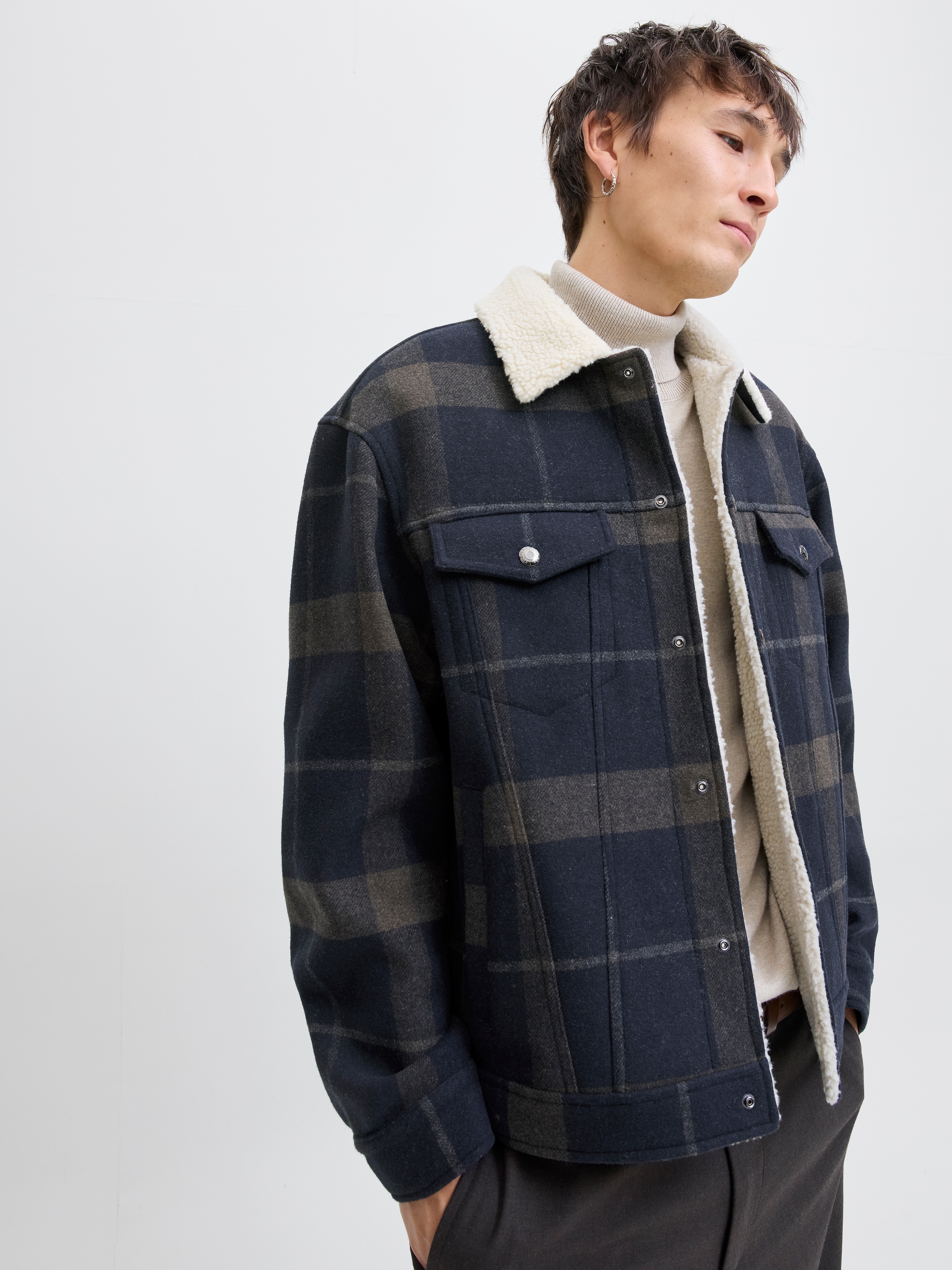 Jack & Jones Veste en laine »JPRBLUTEXAS WOOL BLEND TRUCKER JACKET SN« ohne Kapuze