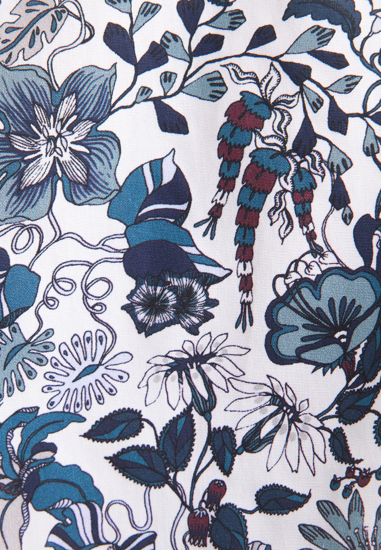 seidensticker Chemise d'affaires »Schwarze Rose« Slim 1/1 Kentkragen Geblümt