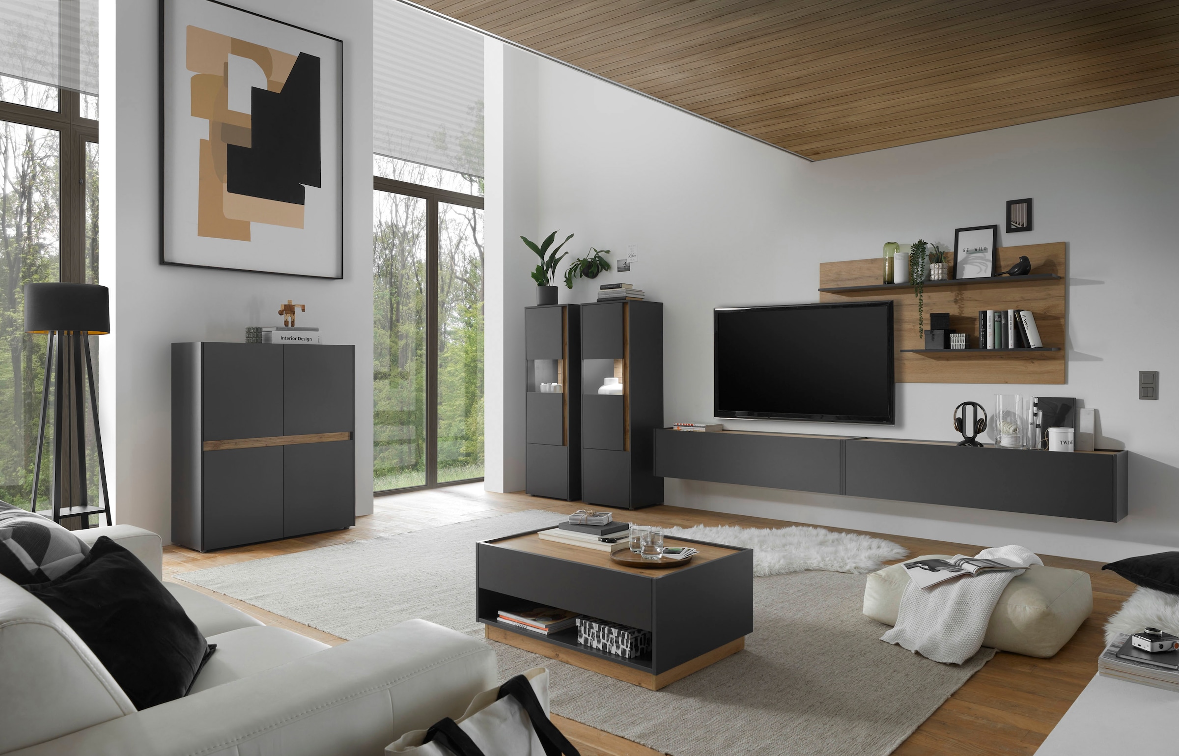 Home affaire Wohnwand »City/Giron, moderne Anbauwand, Komplettset in vielen Farben verfügbar« Set, 5 Stk. tlg.