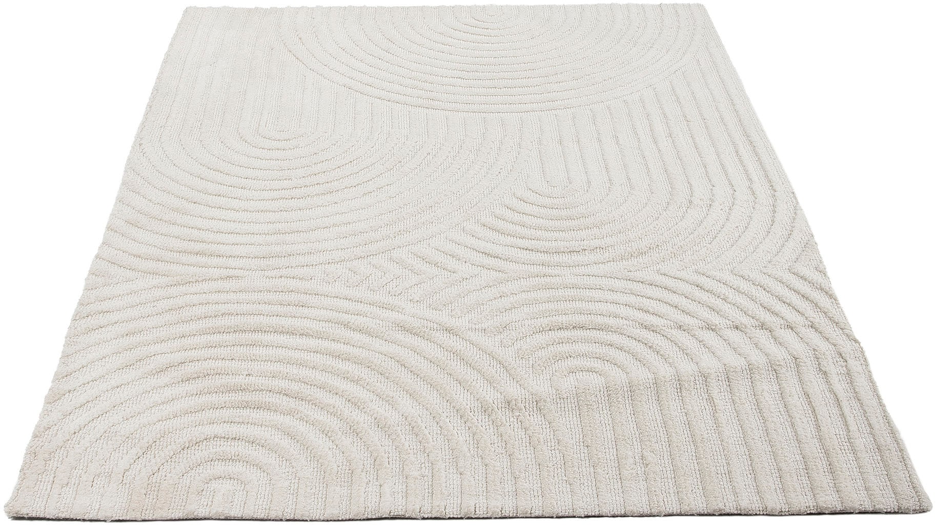 carpetfine Tapis »Holly Zen 1« Rectangulaire 12 mm Höhe Hoch-Tief-Effekt, geometrisch, Zeitloses Design, dekoratives Highlight