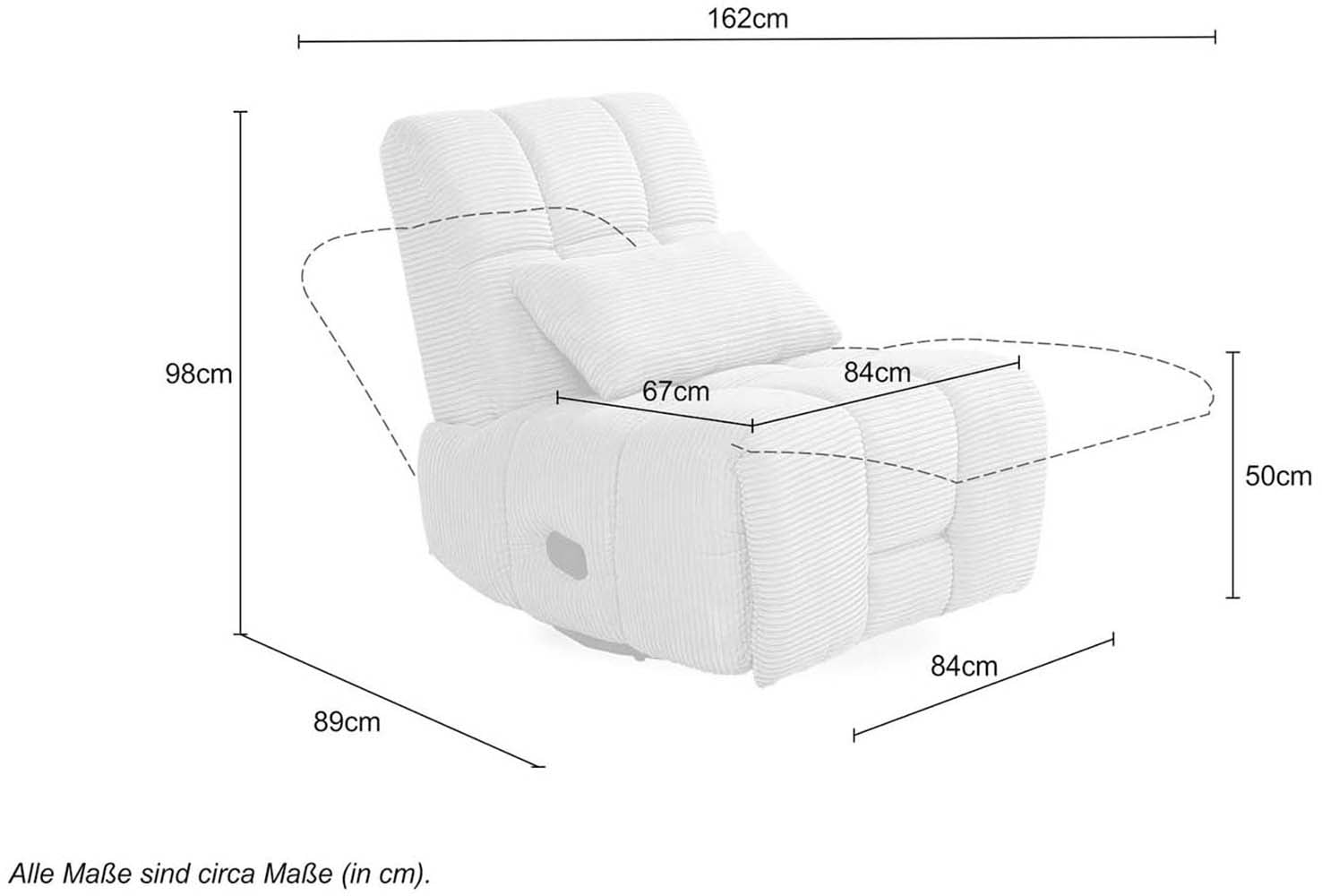 Jockenhöfer Gruppe Fauteuil de relaxation »Doncaster, B: 84 cm, Sitzhöhe: 50 cm« avec fonction rotation, balançoire, relaxation & bascule, tissu velours doux