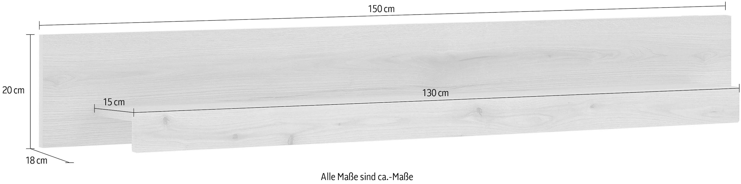 Home affaire Tableau mural »Cantara, modernes Wandregal, Hängeregal mit Ablagefach« polyvalent, disponible en chêne Evoke, blanc ou cachemire