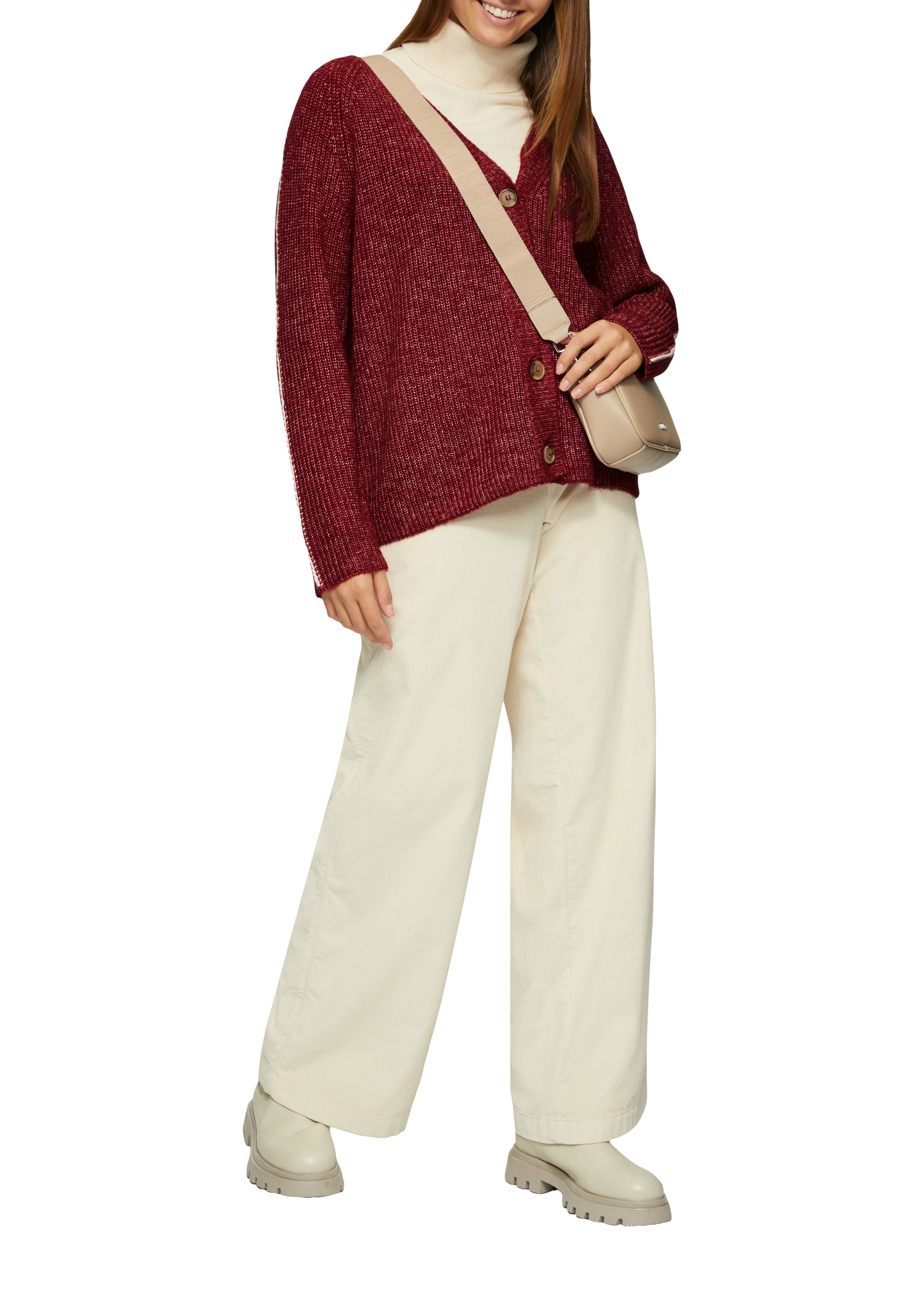 s.Oliver Strickjacke mit Knopfleiste und V-Ausschnitt