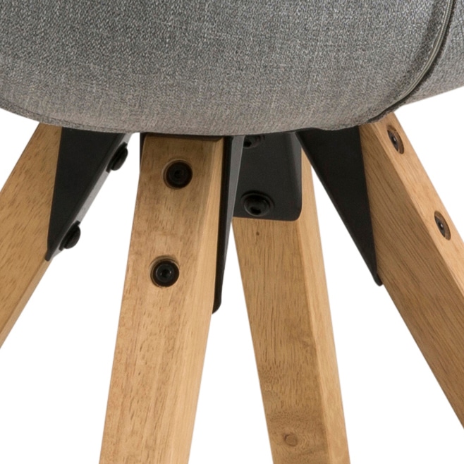 ACTONA GROUP Chaise de salle à manger »Dian« (Ensemble) 2 cuissiège de forme organique avec coussin. Pieds en bois massif d’hévéa