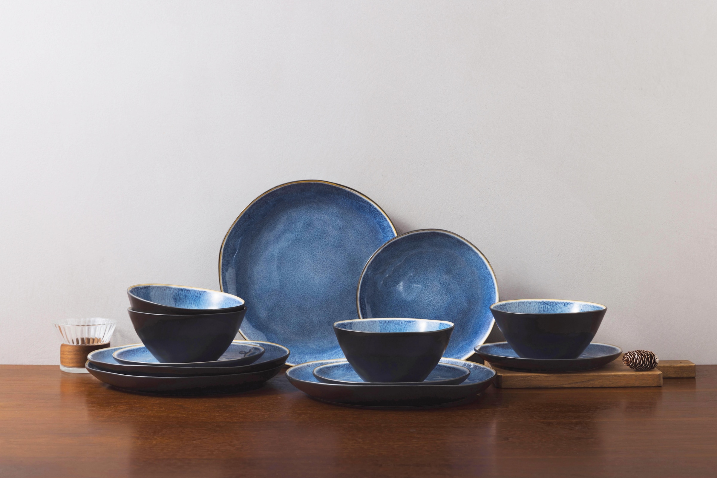 GOODproduct Tafelservice »Teller Set, Service Allden« Teller Set, jedes Stück ein Unikat, 12 Teile, für 4 Personen