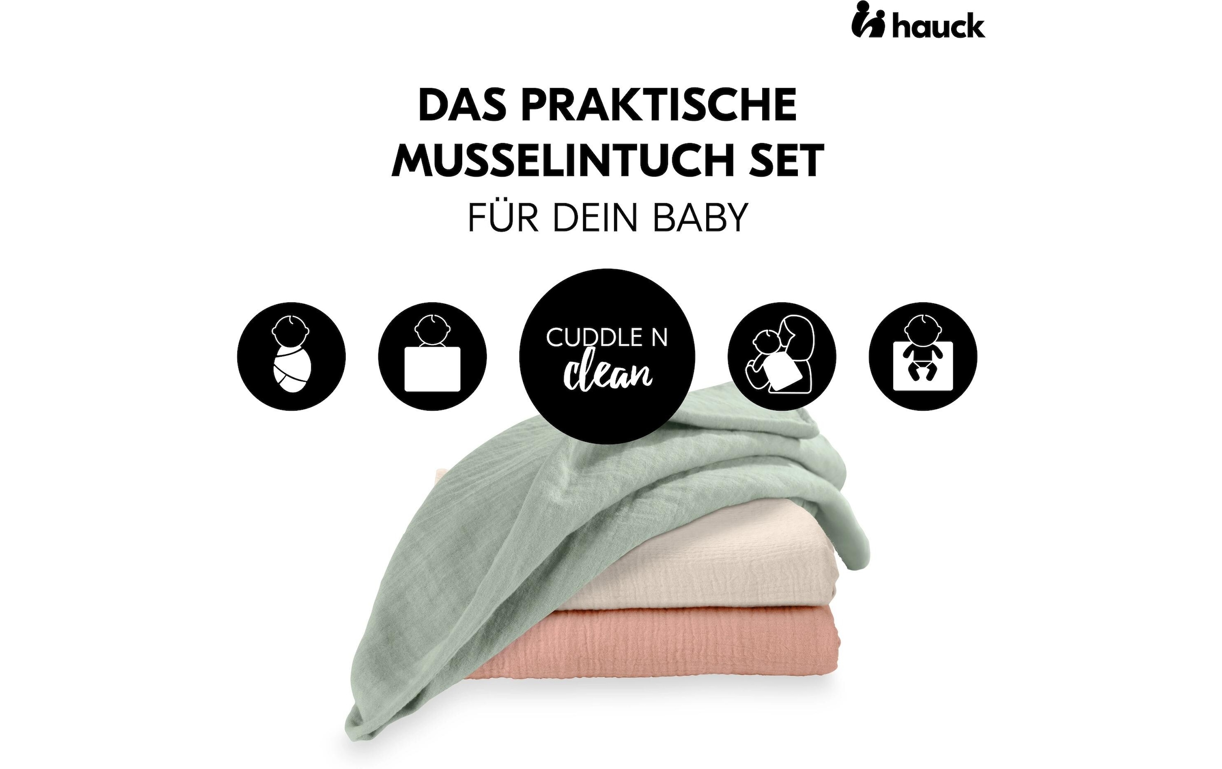 Hauck Schnuffeltuch »Cuddle N Clean 3Set Sage-Beige-Cork« 3 tlg.