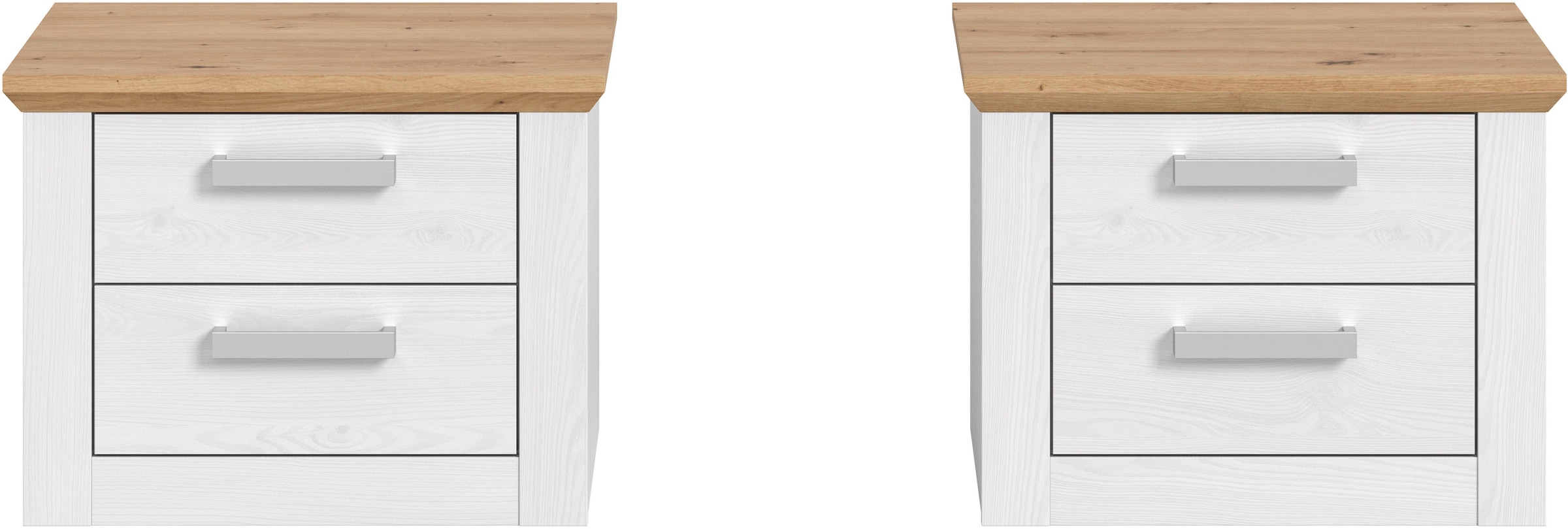 Home affaire Nachtschrank »COSENZA,TOPSELLER!, 2er Set, Breite je 54cm, in Landhausoptik« 2er Set, inklusive je 2 Schubkästen mit Vollauszug,  Nachtkommode, Nachtische, Kommode, Nako, Beistelltisch