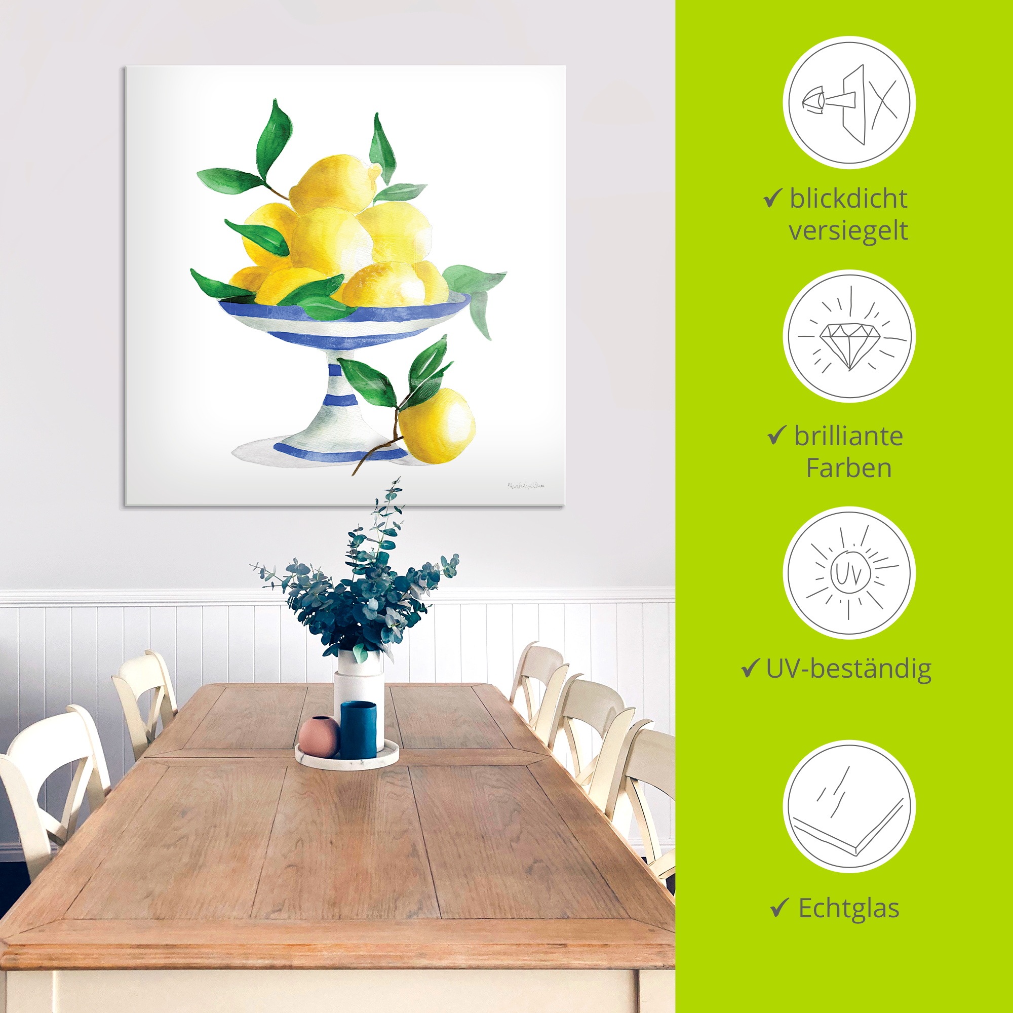 Artland Glasbild »Spanish Lemons II« Arrangements 1 Stk. tlg. in verschiedenen Grössen