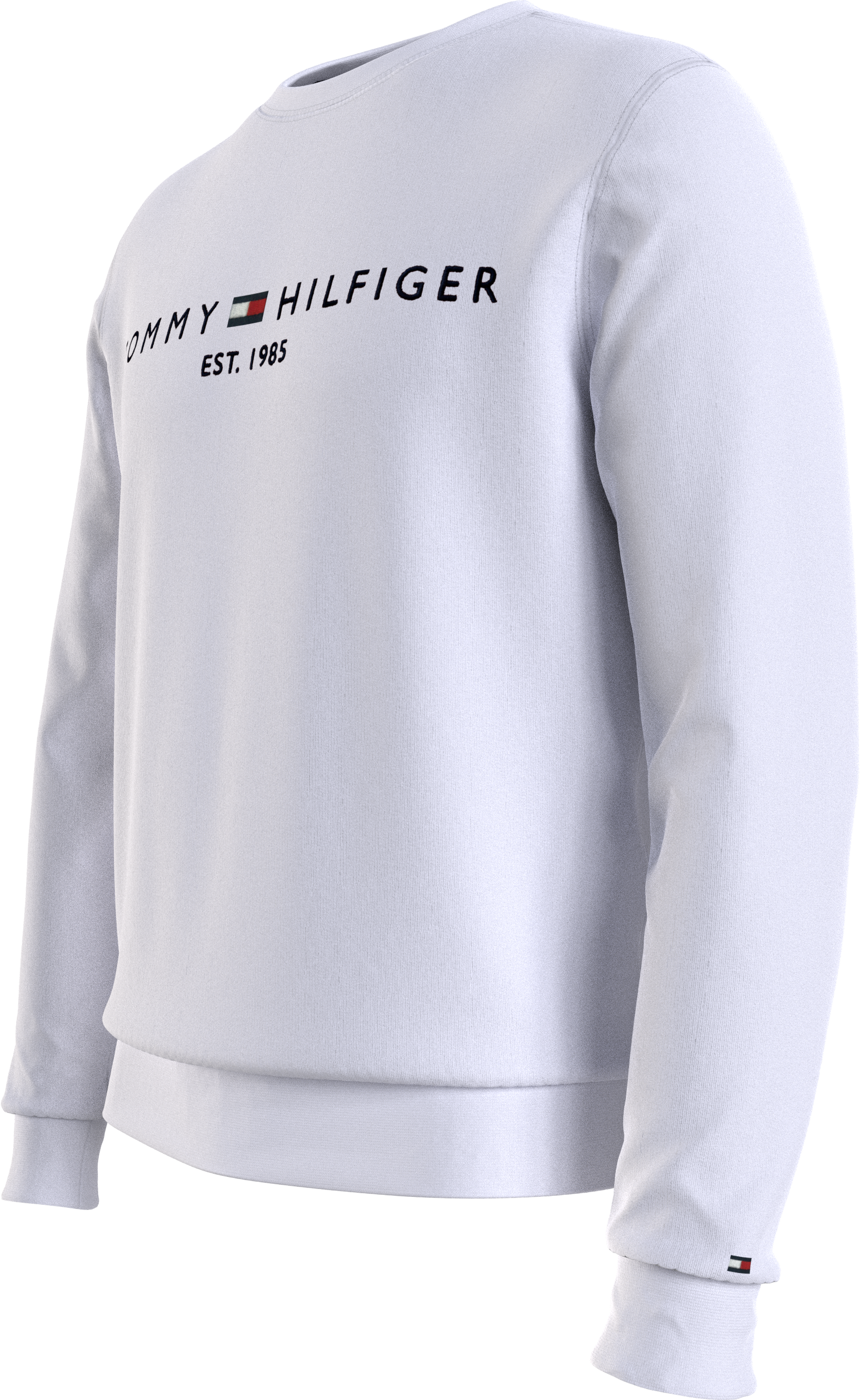 Tommy Hilfiger »TOMMY LOGO SWEATSHIRT mit Rundhals und Stickerei«, unifarben, casual, regular fit, Baumwollmix, Rundhals
