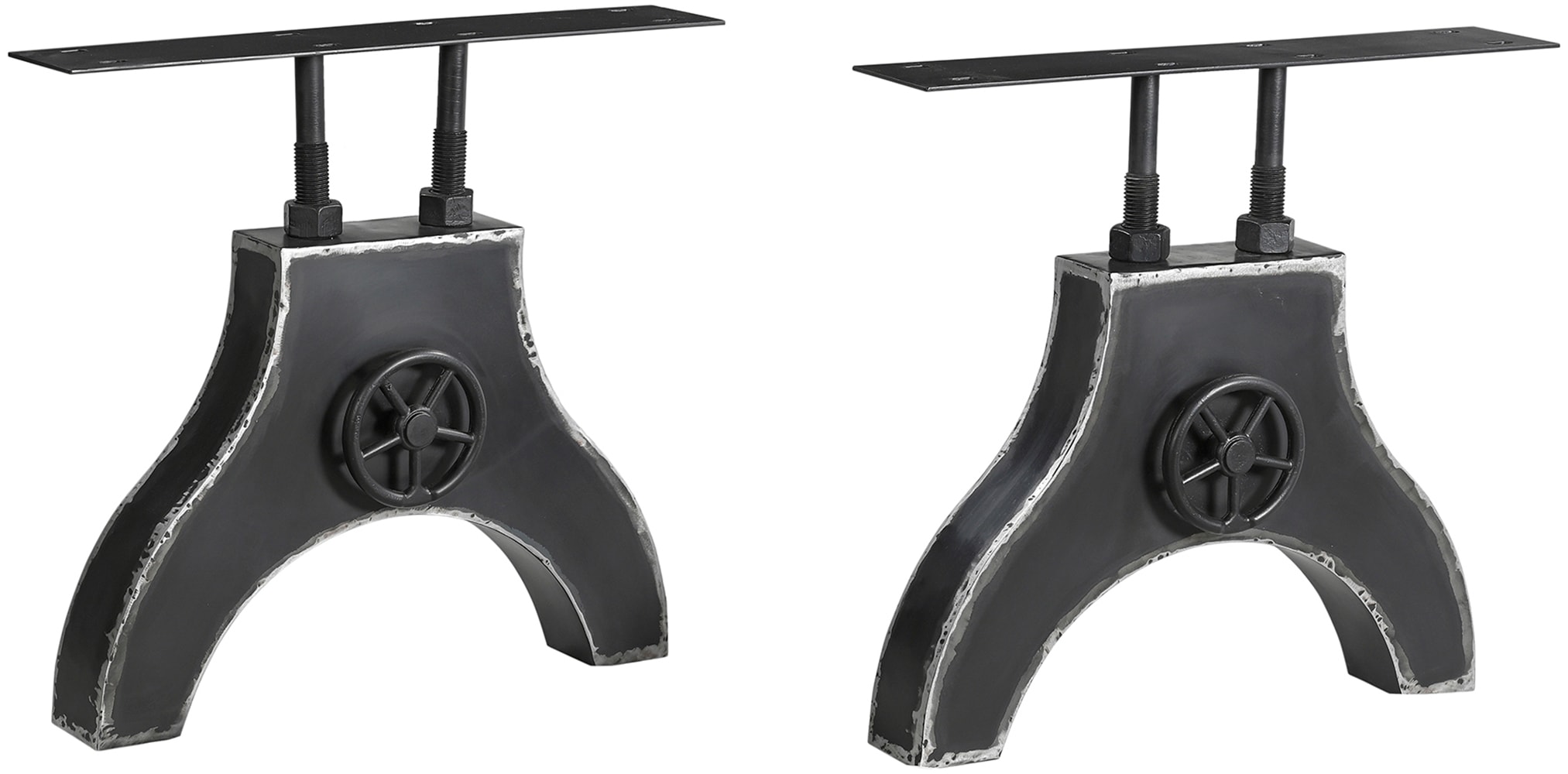 SIT Pied de table »Granville mit Dekor-Kurbelrad aus Metall – Used Look, Industrial« 1 cuis tlg. Support de plateau de table avec roue à manivelle décorative aspect usé