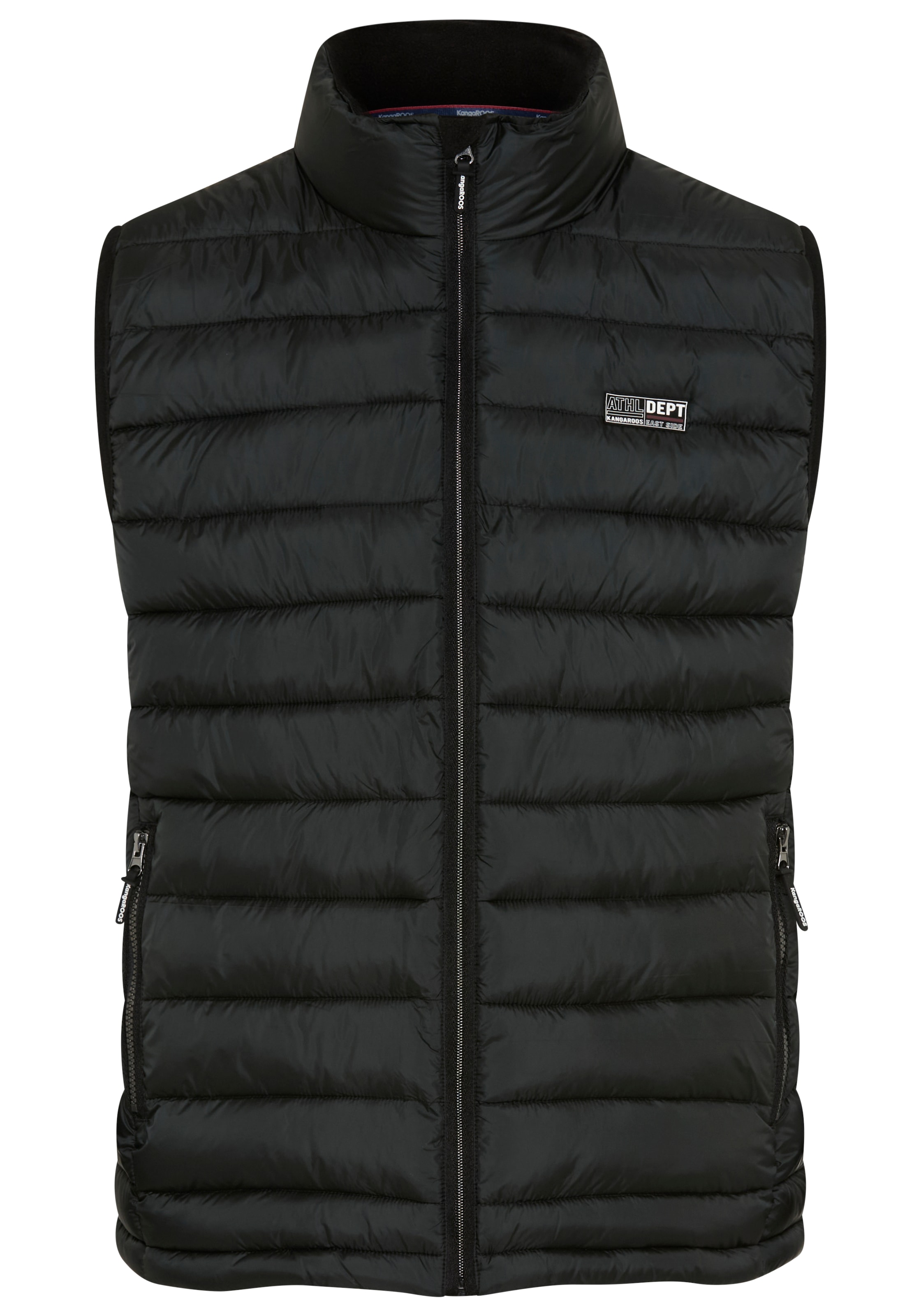 KangaROOS Gilet matelassé uni avec détails contrastants, idéal pour la transition