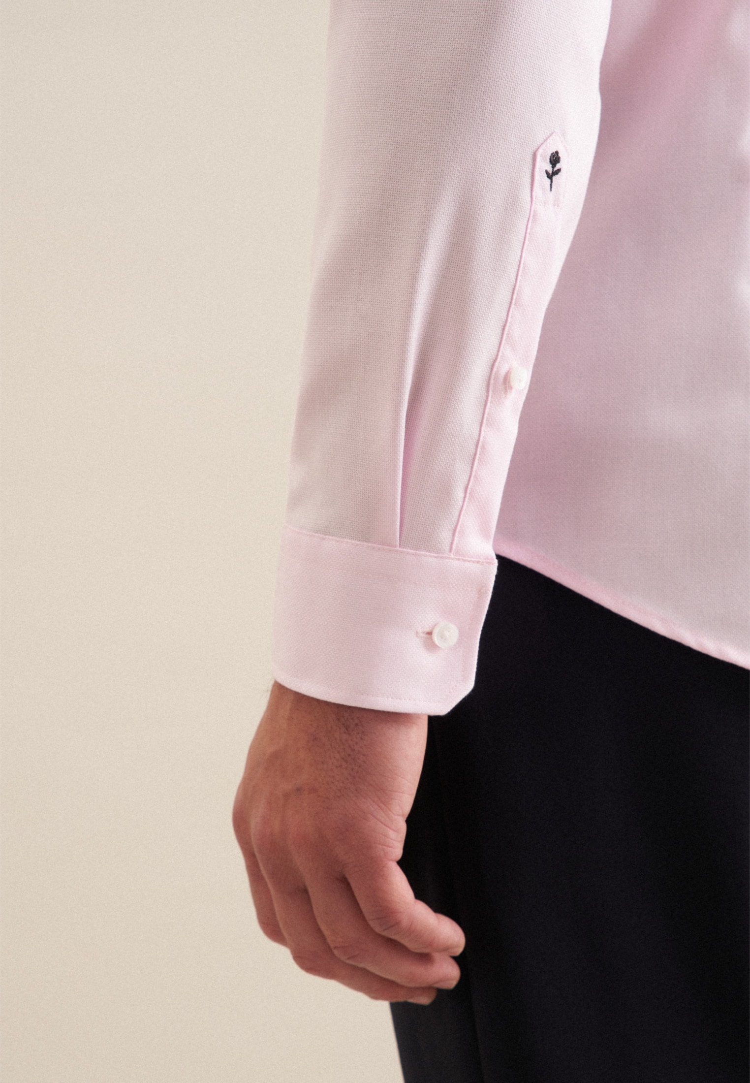 seidensticker Chemise d'affaires »Schwarze Rose« col Kent slim 1/1 structuré