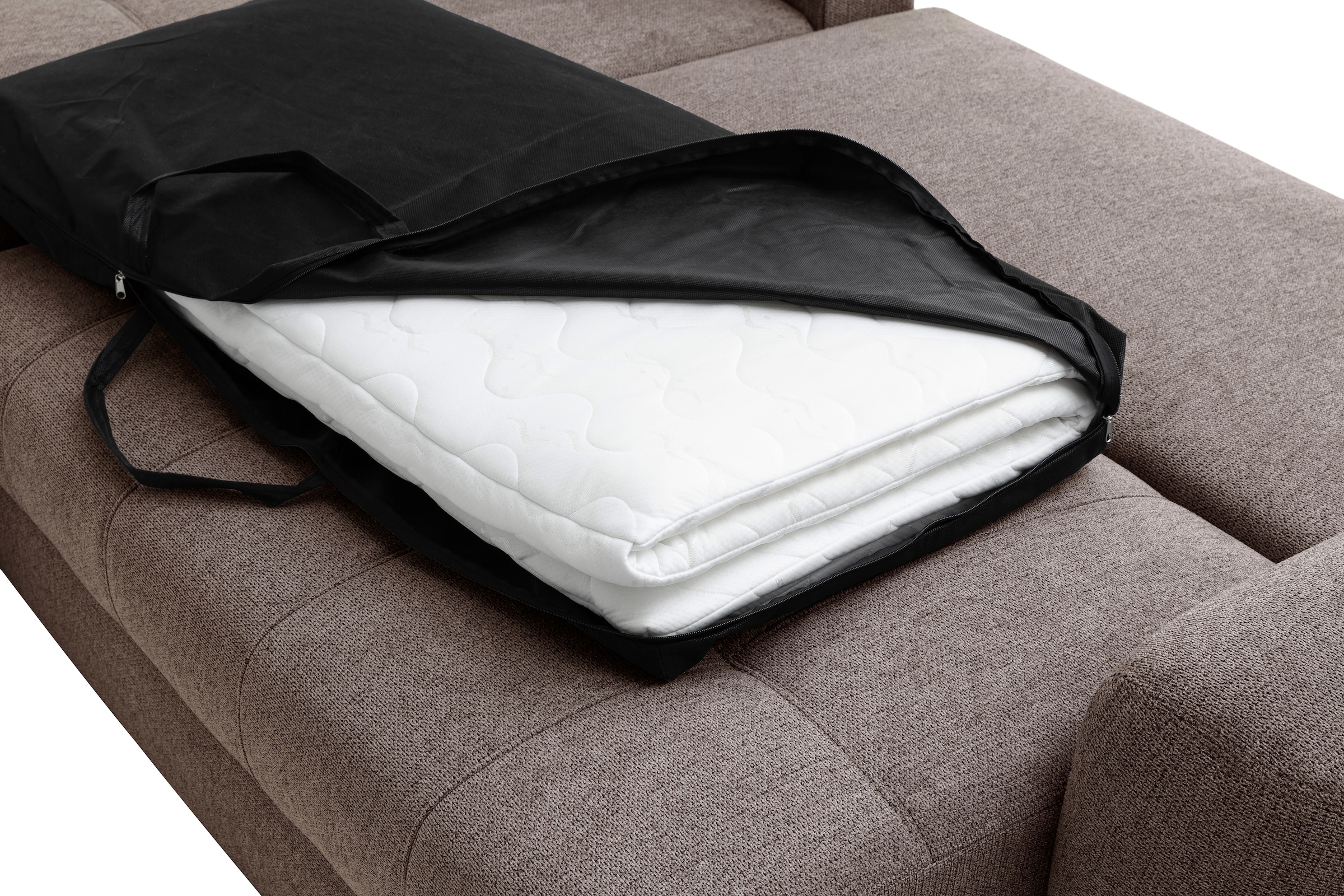 Mr. Couch Canapé d'angle »Mykonos, L-Form, Dauerschläfer« mit DuraSpring-Taschenfederkern bis 140 kg belastbar