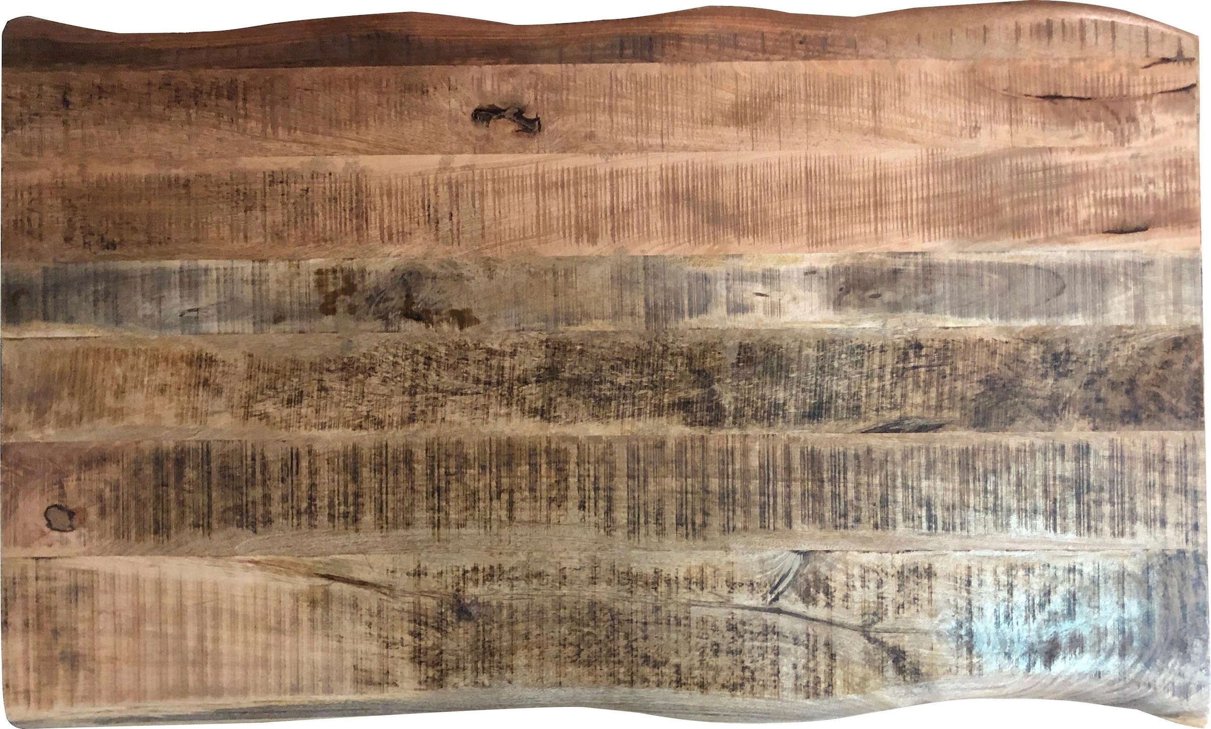 SIT Table de salle à manger »Kigali Mango Massivholz mit natürlicher Baumkante und Stern-Gestell« Structure en étoile marquante rencontre chant massif en bois de manguier
