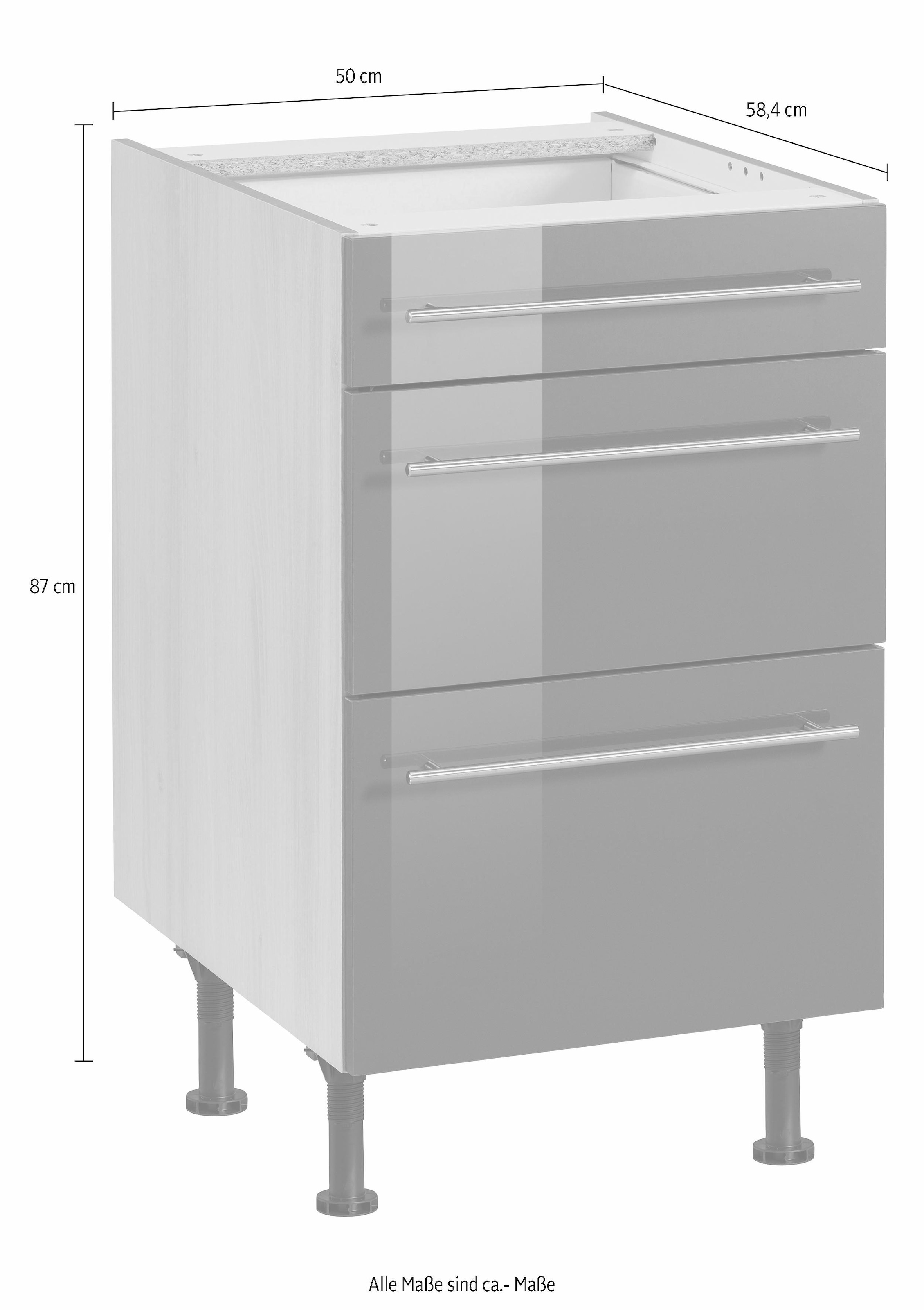 OPTIFIT Unterschrank »Bern« 50 cm breit, mit Schubkasten und 2 Auszügen, höhenverstellbare Füsse