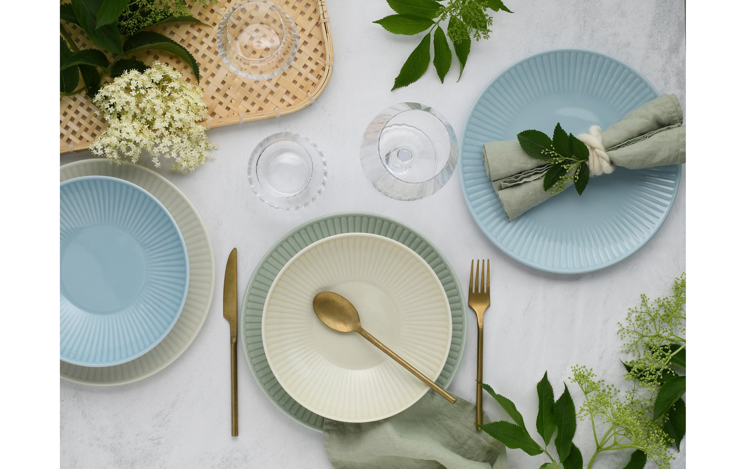 CreaTable Service combiné »Teller-Set Blau/Grün«