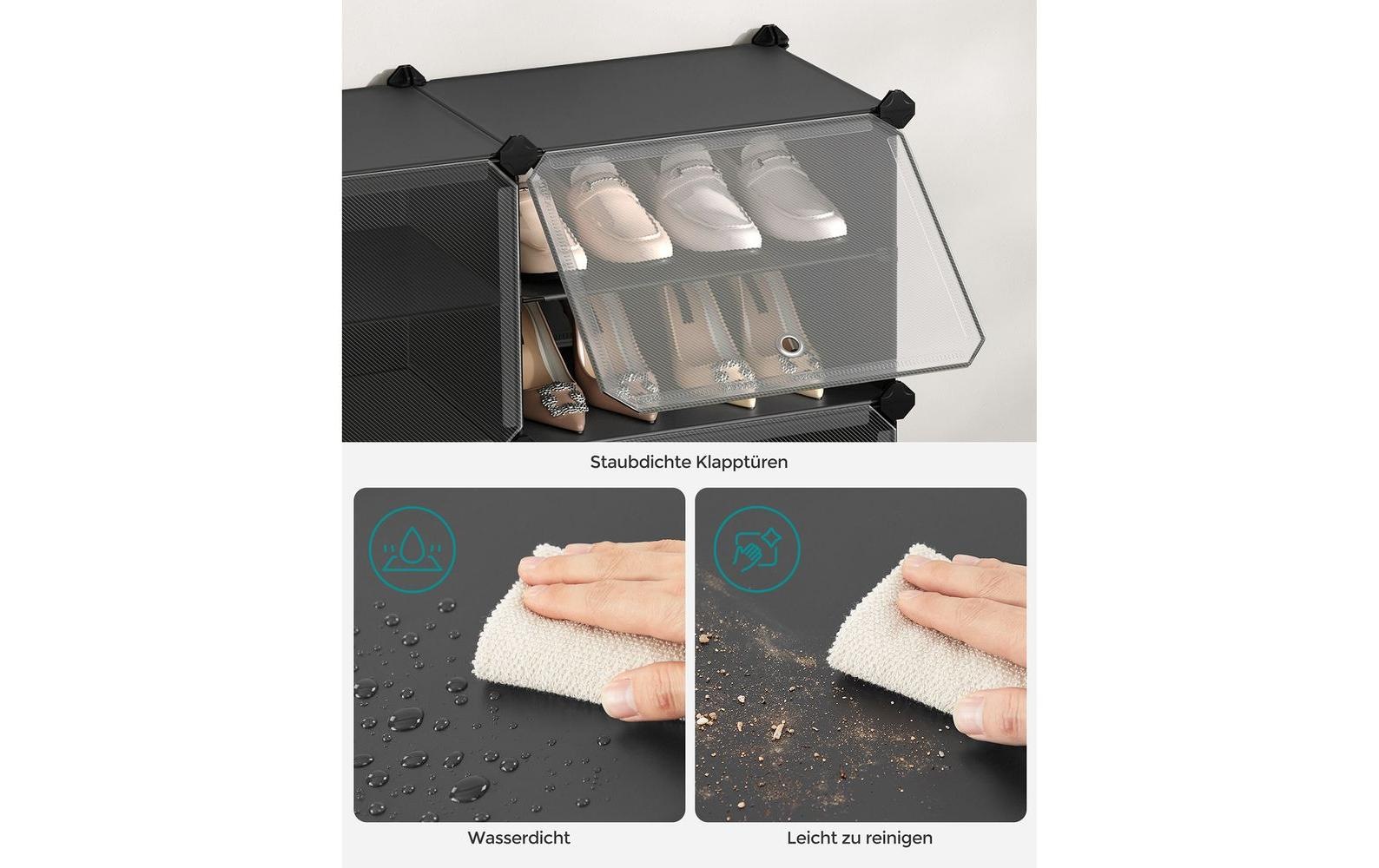 SONGMICS Empileur de chaussures »stapelbar 124 x 94 cm Schwarz«