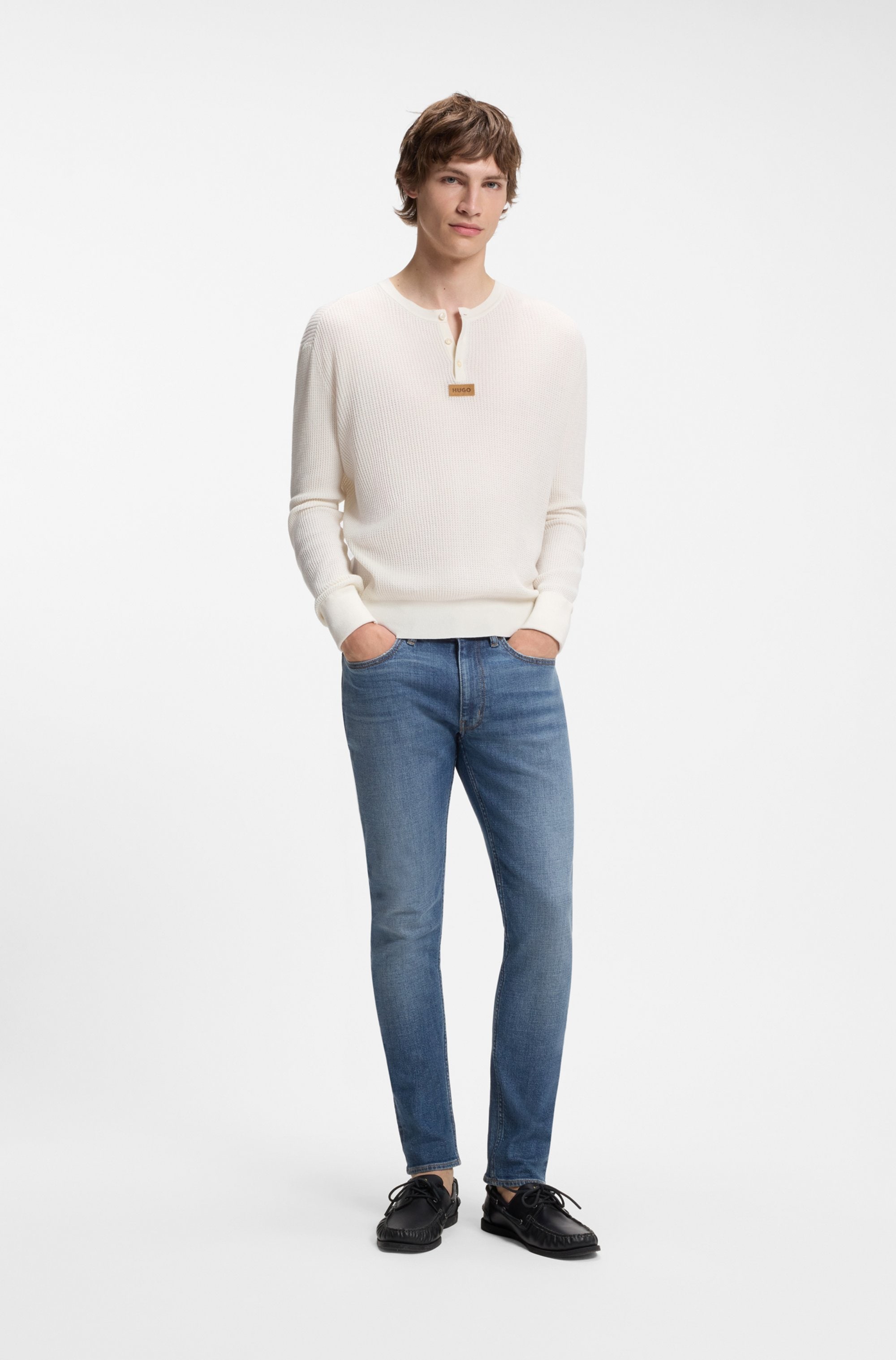 HUGO Jeans à 5 poches »Zane« Extra-Slim Fit, Baumwoll-Stretch, stone washed