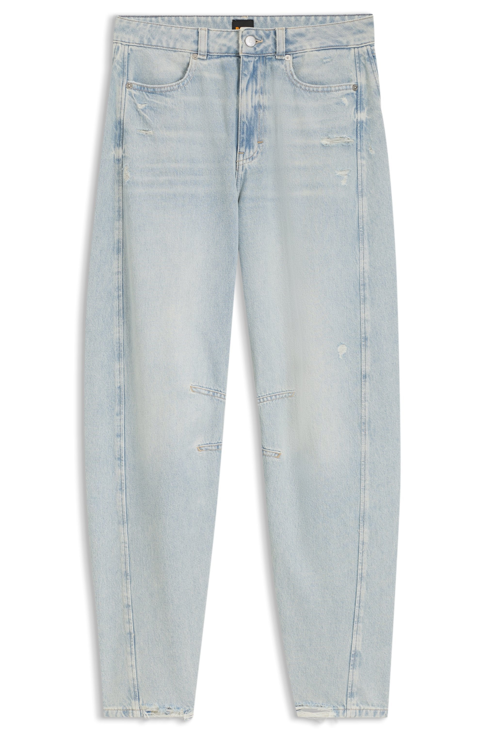 BOSS ORANGE Jeans taille haute »BALOON HR 1.0 Premium Damenmode« avec pinces, effets destroyed