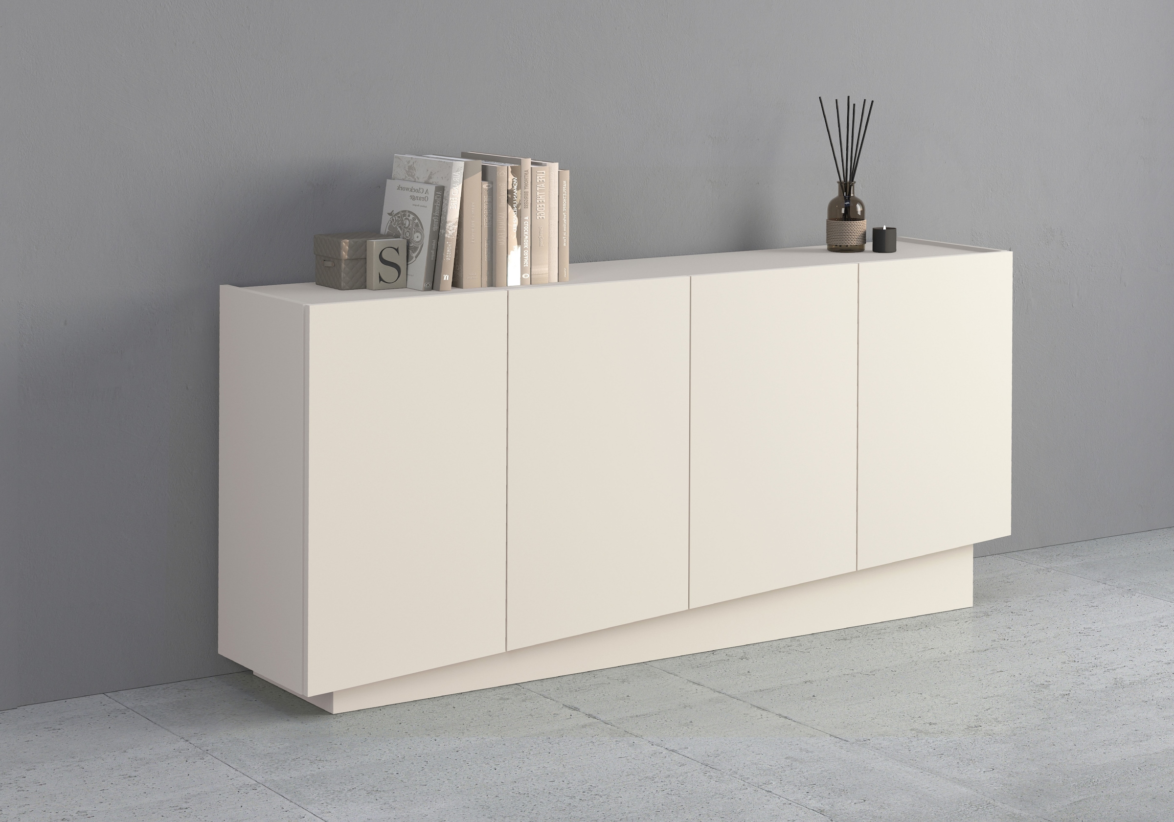 INOSIGN Sideboard »VELA, Sideboard, Breite 160 cm, Design mit schrägen Türen« 1 cuis tlg. Made in Italy, Masse-B/T/H: 160x35x75,Sideboard, Anrichte, Kommode