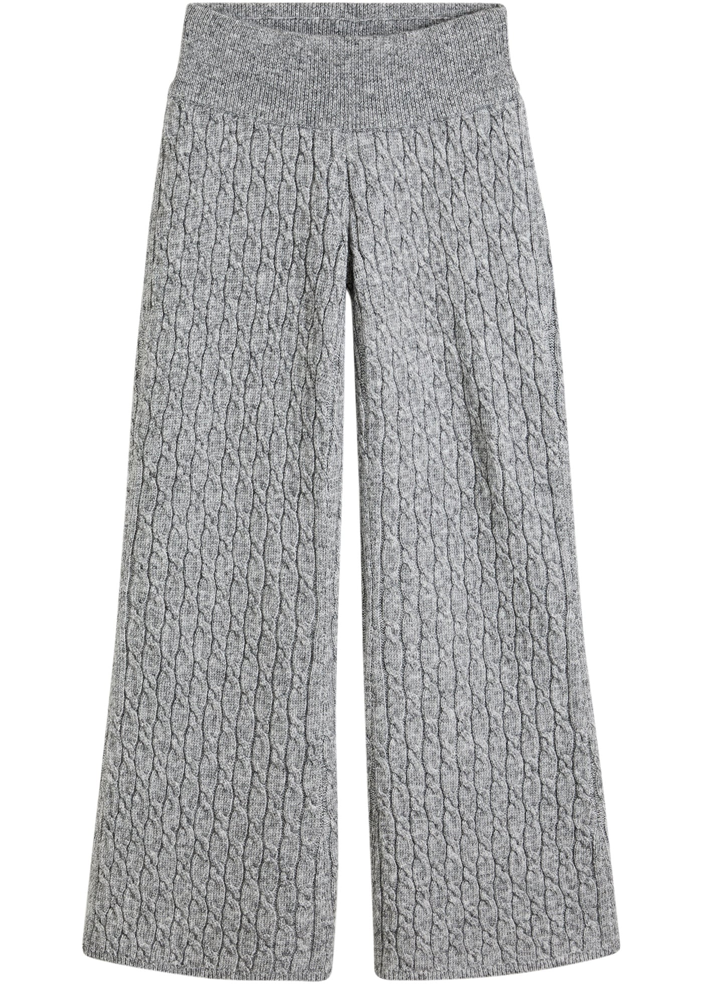 bonprix Pantalon en tissu »Strickhose mit Zopfmuster«  aus Polyester und Wolle, Loose Fit, weite Beinform, mit Zopfmuster