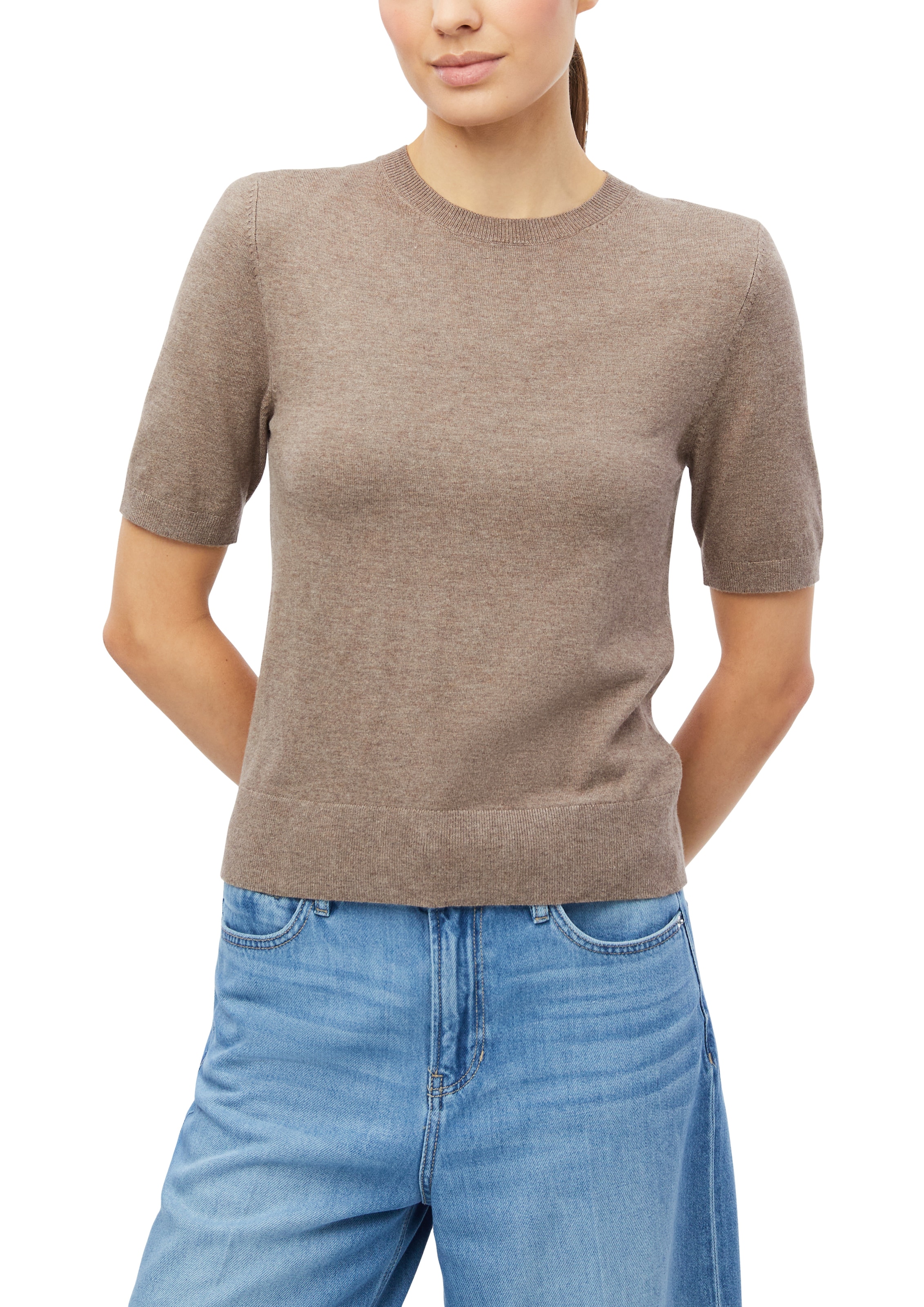 s.Oliver Pull à col rond pull léger d'été à manches mi-longues en viscose