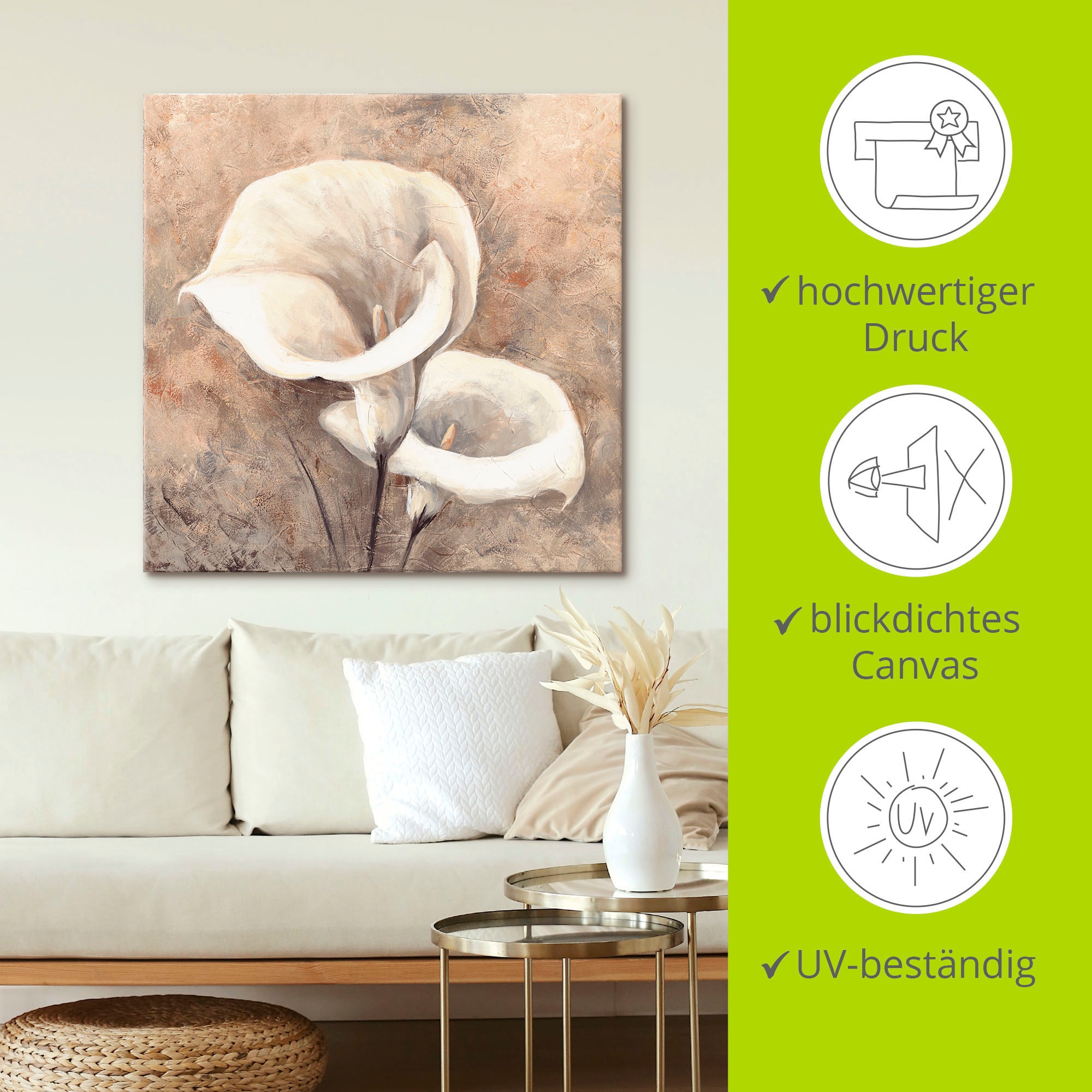 Artland Tableau sur toile »Klassische Callas« 1 cuis tlg. auf Holzrahmen gespannt