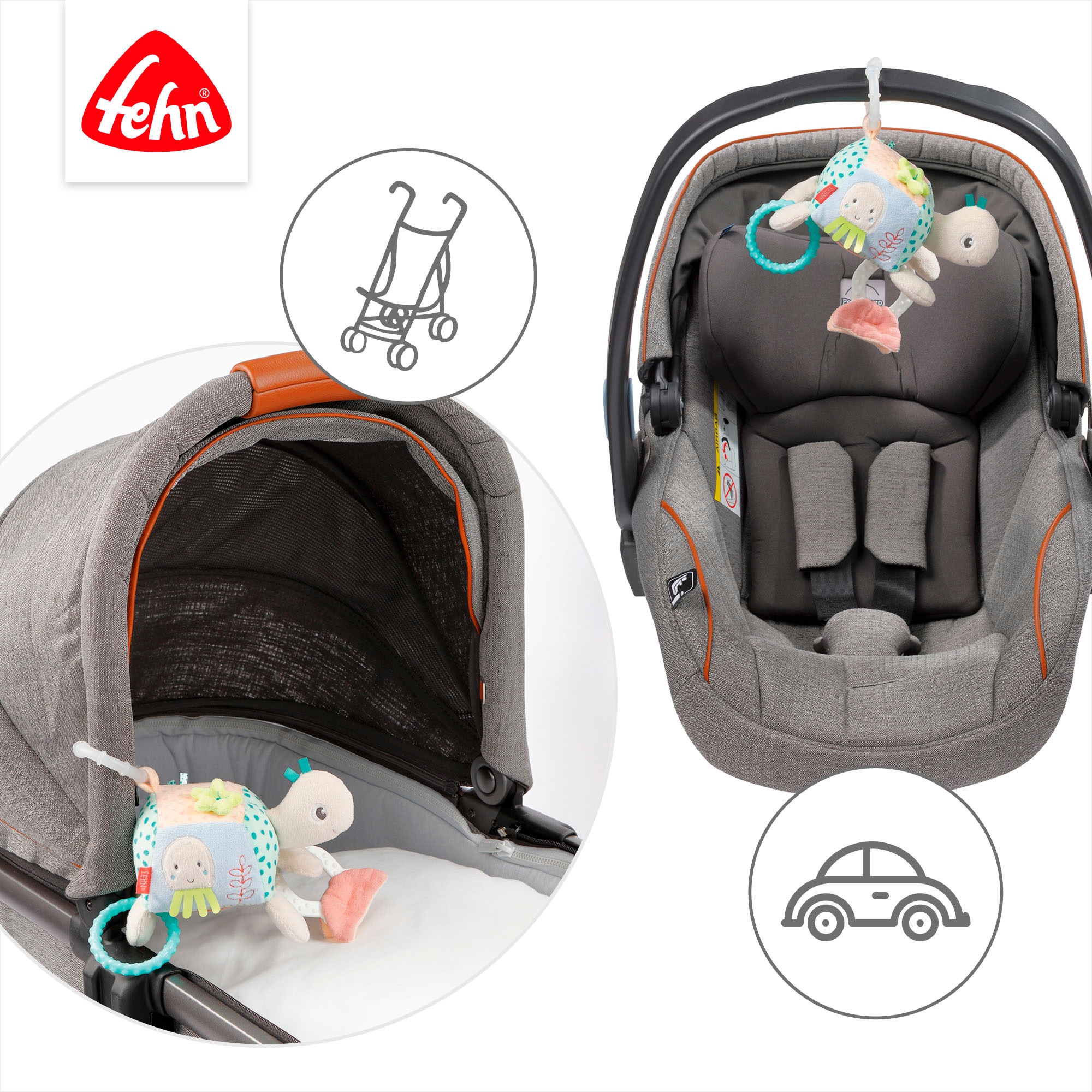 Fehn Greifspielzeug »Meereskinder, Activity-Schildkröte« inklusive Befestigungsring