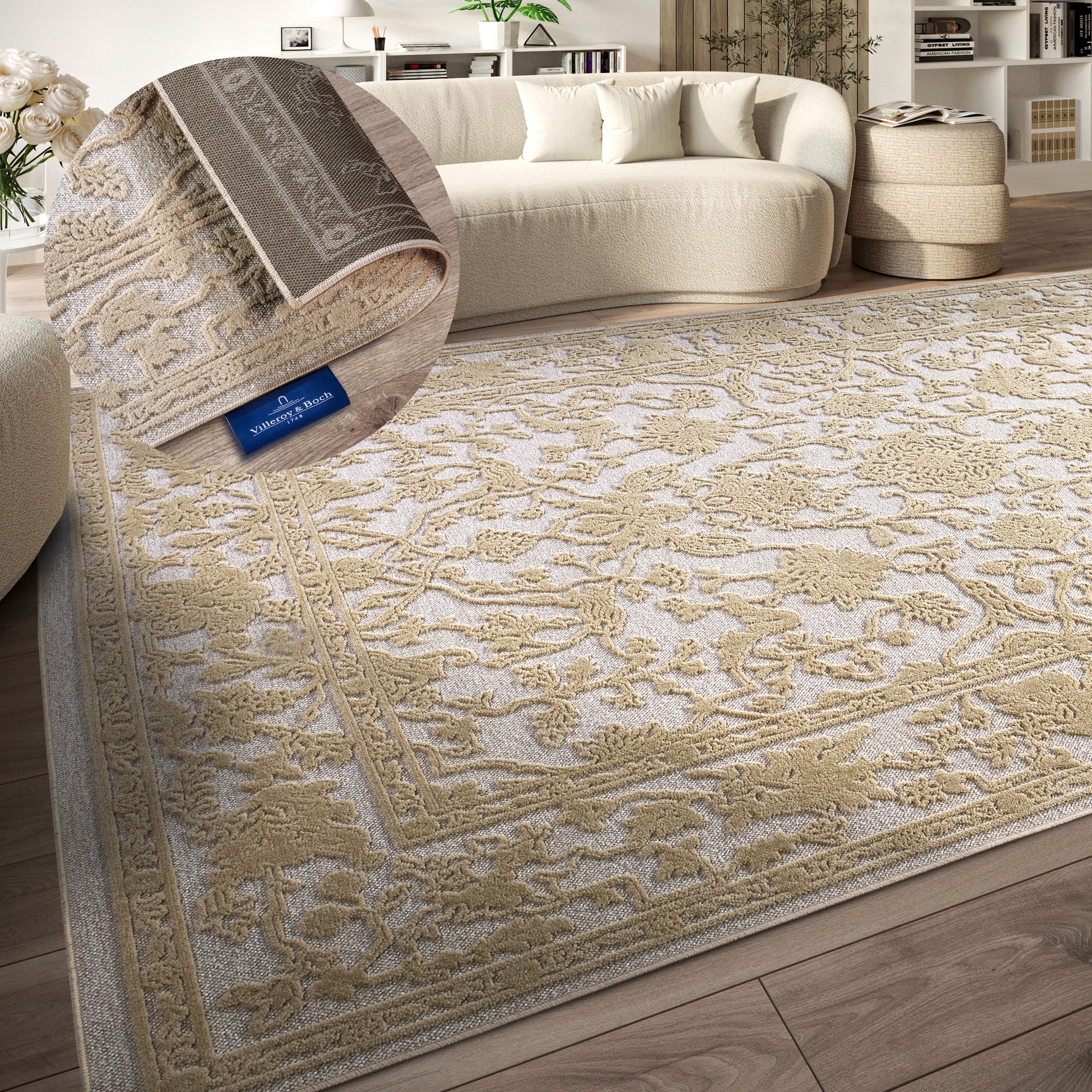 Villeroy & Boch Teppich »Ambroise« rechteckig 5,5 mm Höhe Wohnzimmer, Schlafzimmer, Modern, Hoch-Tief Effekt, Flur