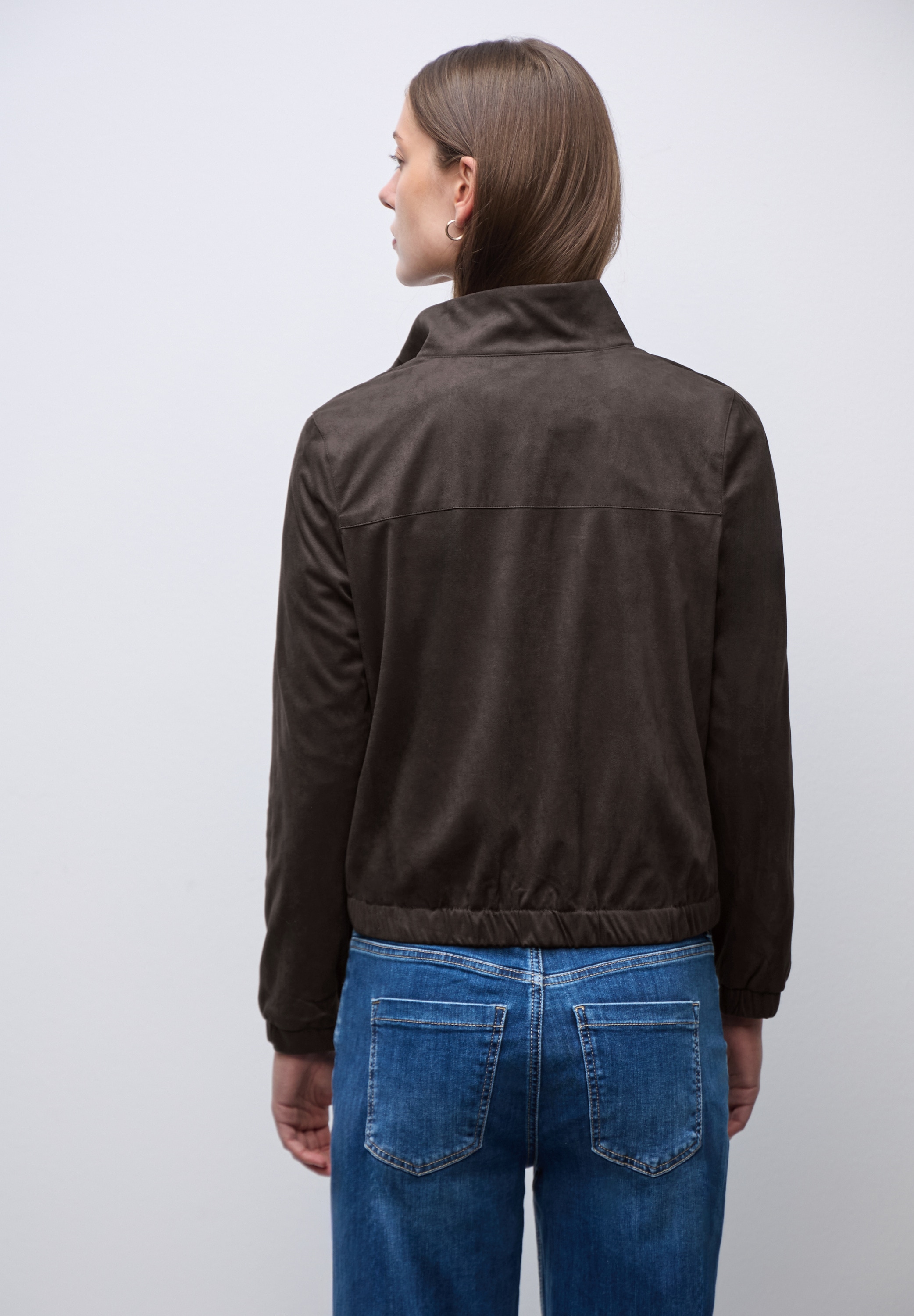 STREET ONE Blazer en similicuir mit Taschen und Stehkragen