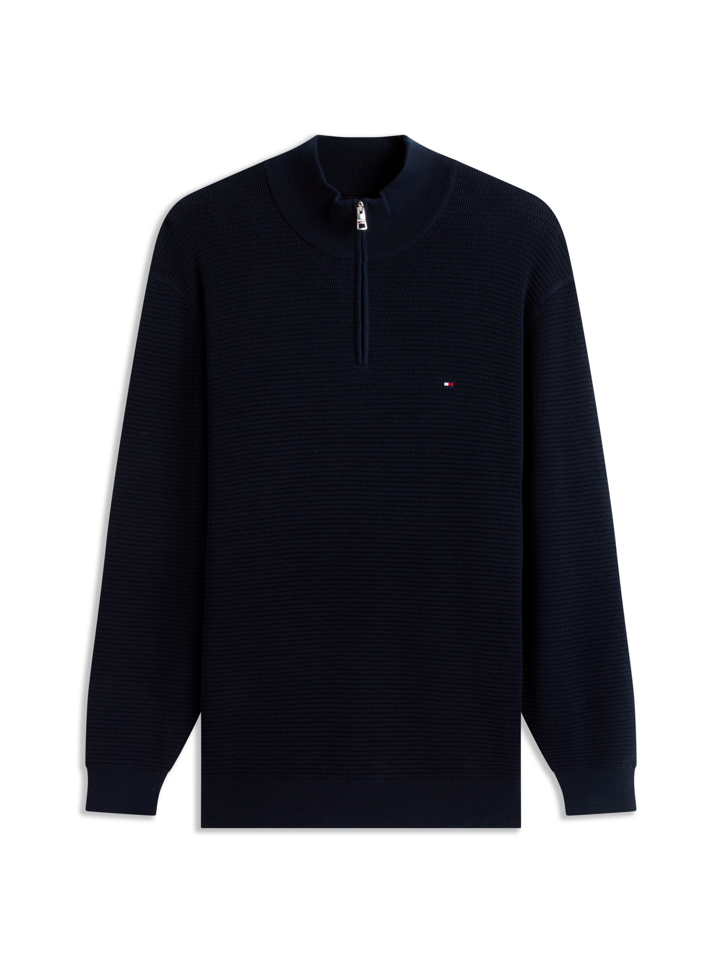 Tommy Hilfiger Big & Tall Strickpullover »BT-SEASONAL STRUCTURE ZIP MOCK« Grosse Grössen,