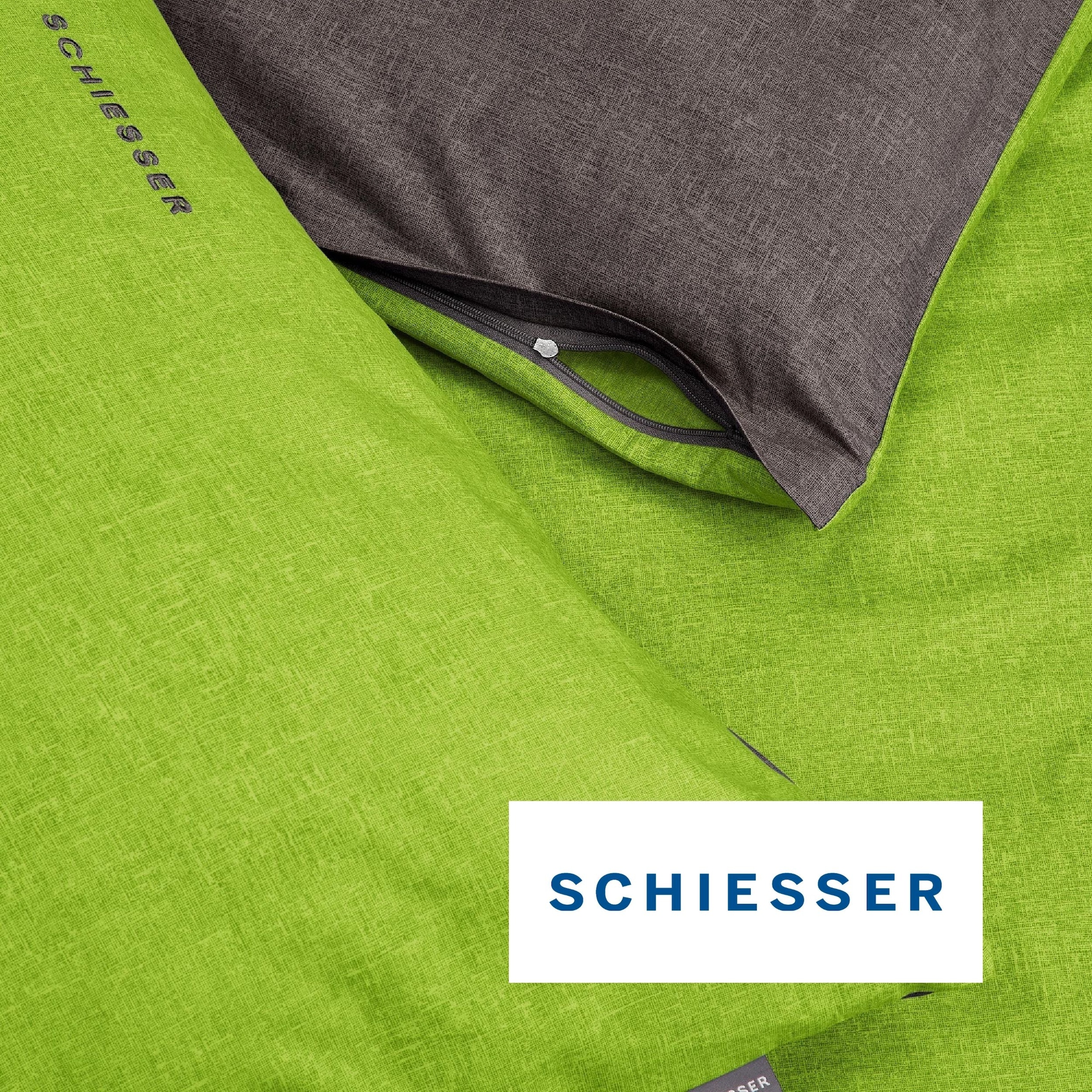 Schiesser Linge de lit réversible »Doubleface aus weicher Baumwolle mit edlem Melangeeffekt« 2 cuis disponible à partir de la taille 135x200 cm, OEKO-TEX® MADE IN GREEN