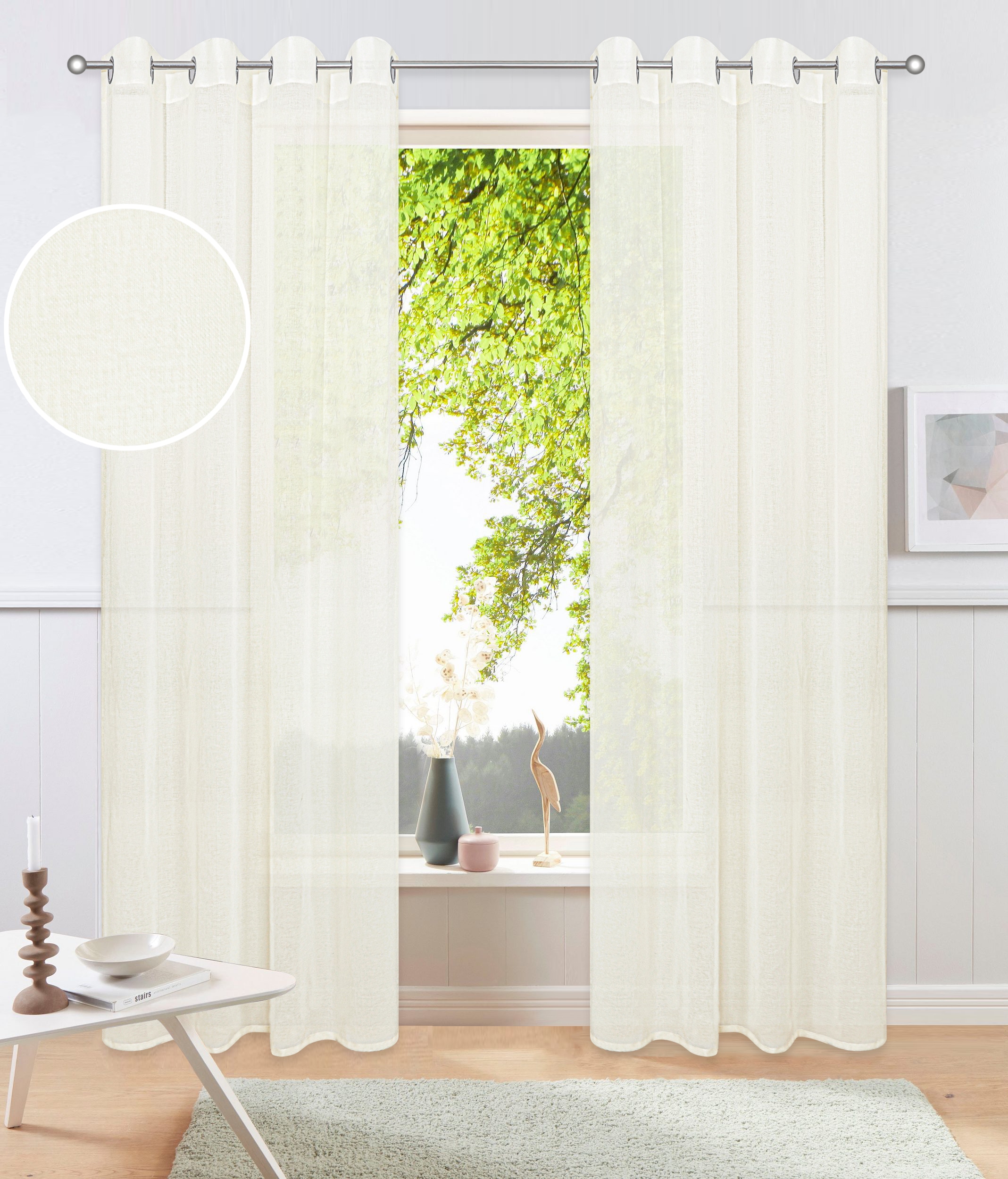 GOODproduct Rideau »Dolly, 1 Stück, transparent, gewebt« Œillet 1 cuis tlg. transparent, tissé, polyester