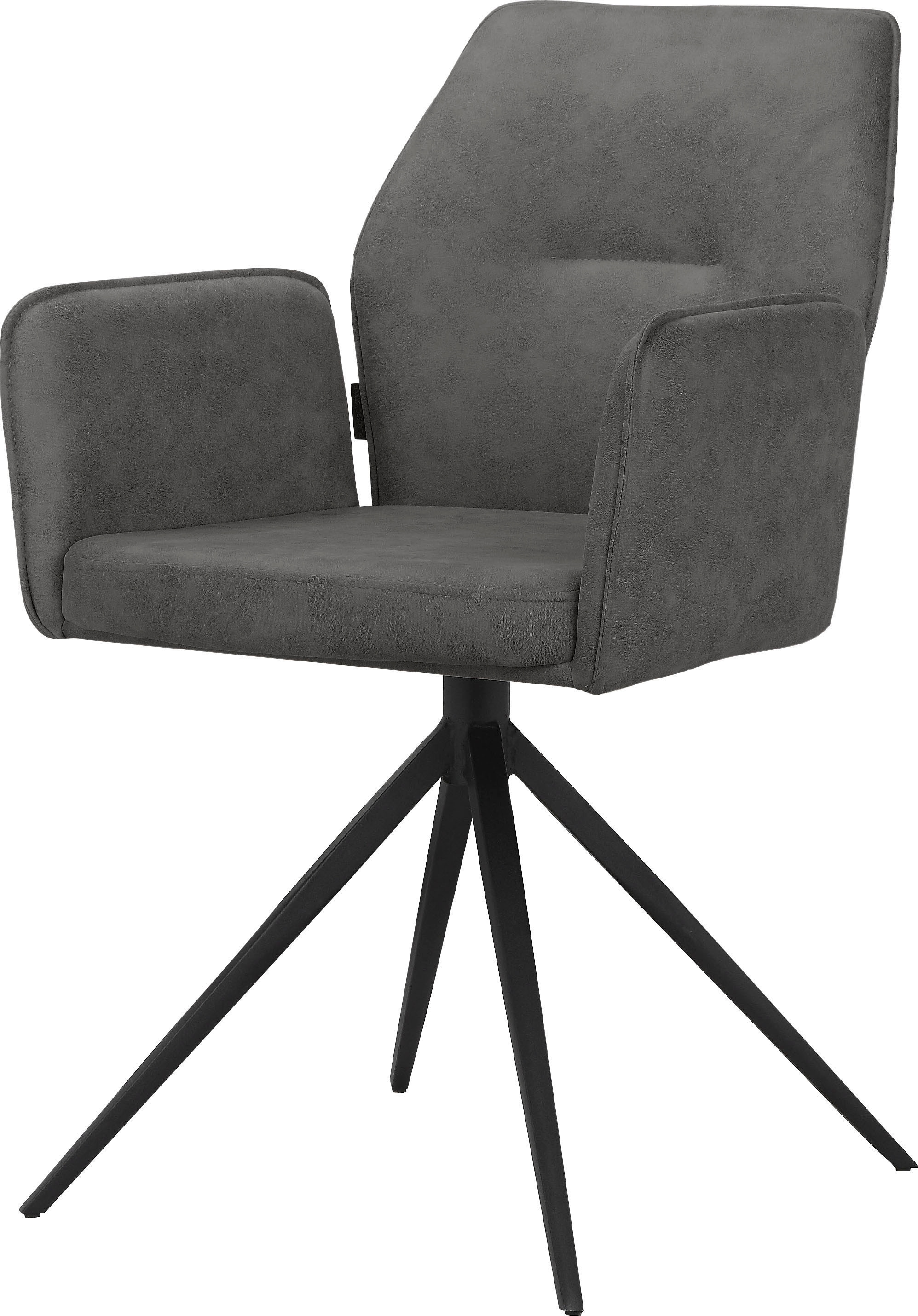 GOODproduct Esszimmerstuhl »Ozias« () Sitz und Rücken gepolstert, Gestell aus Metall schwarz, Sitzhöhe 50 cm, 2er Set