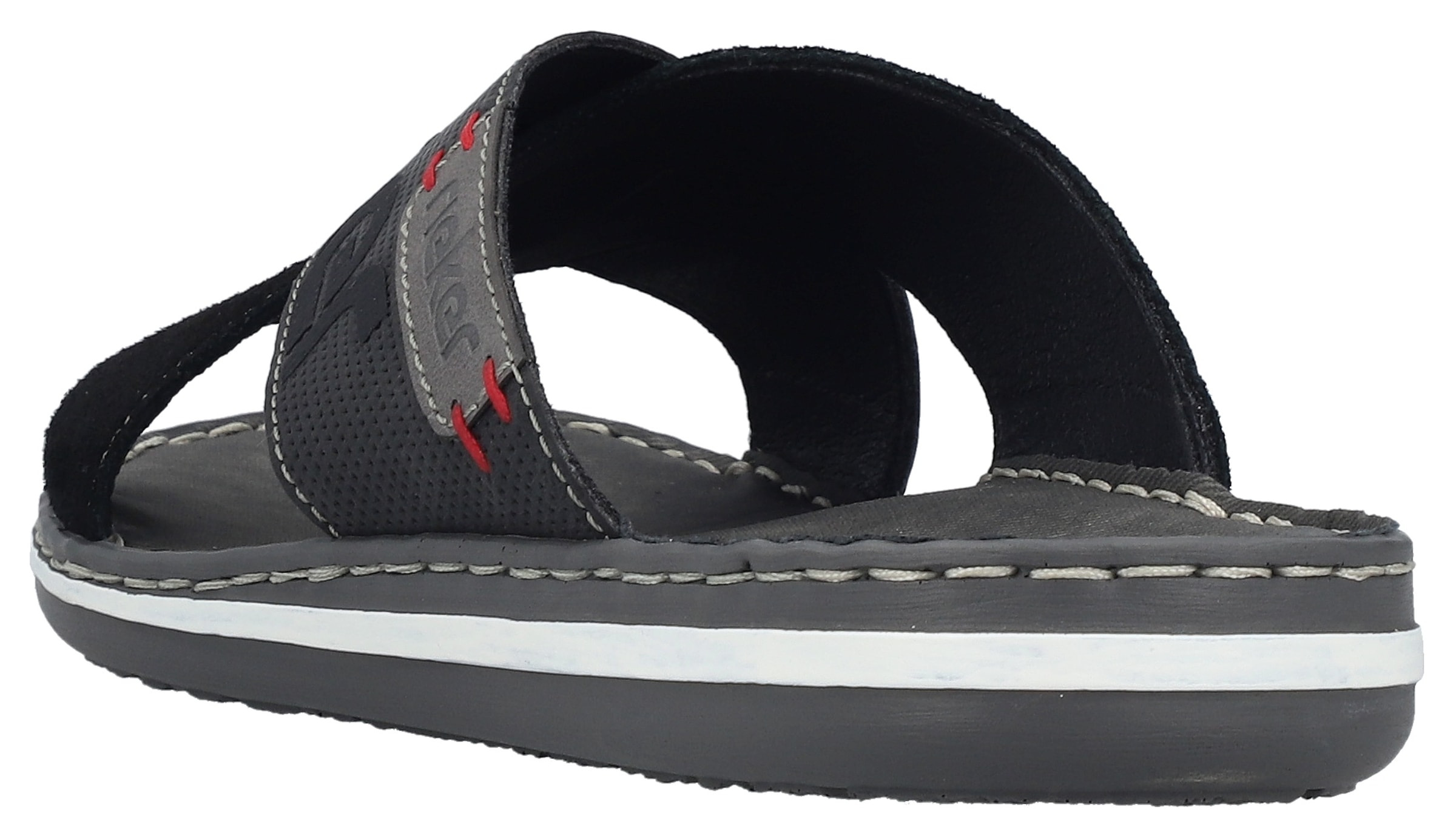 Rieker Pantolette  chaussure d'été, mule, poolslides, avec surpiqûres contrastées