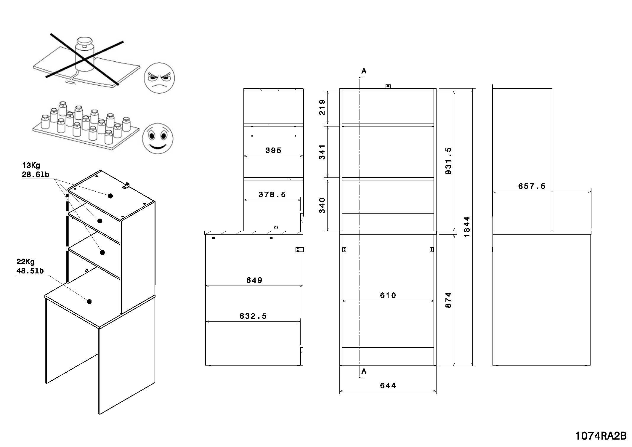 Parisot Set d'armoires multi-usages »Laundry 1« Komplett-Set, 4 cuis tlg.