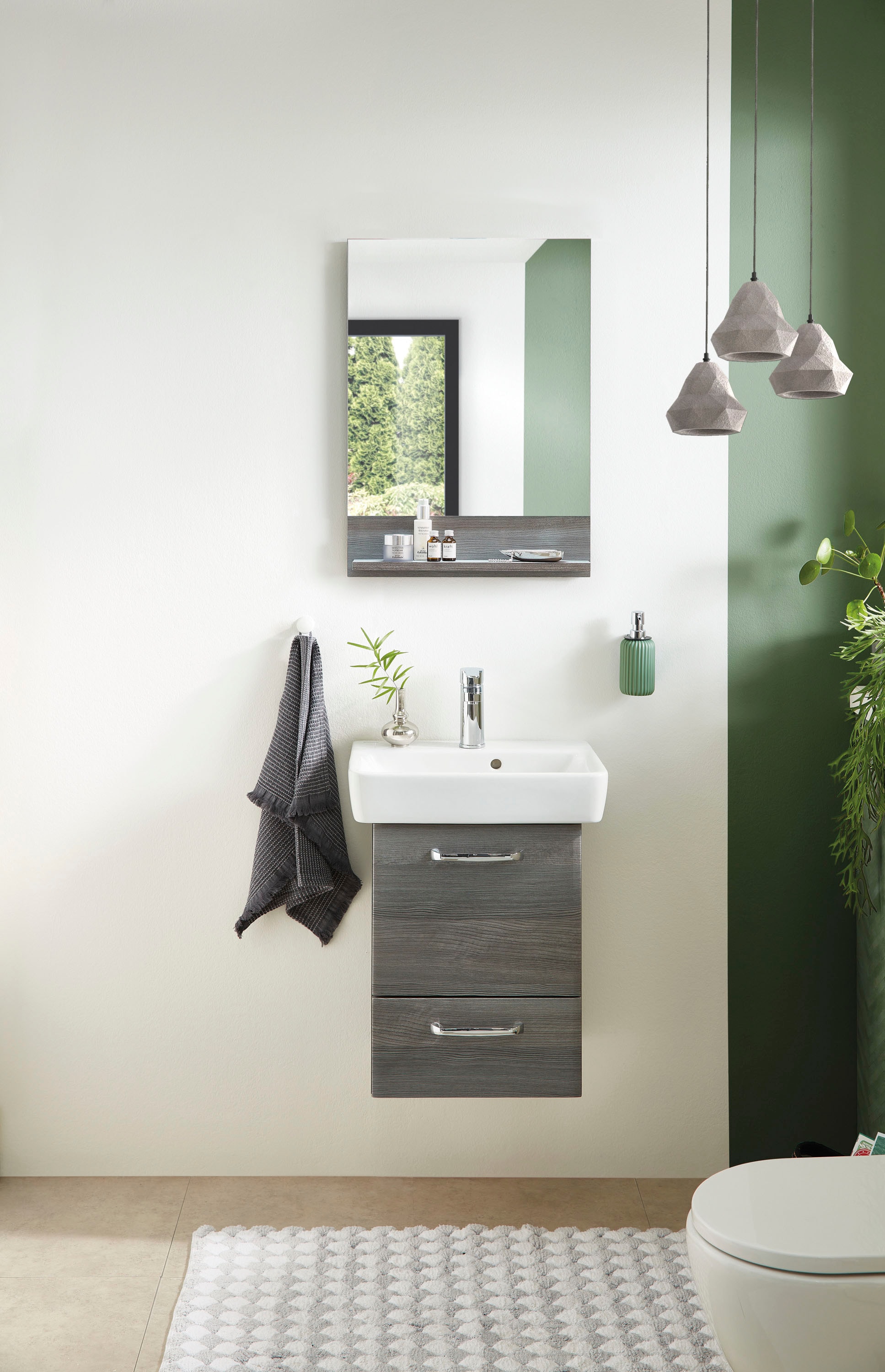 Saphir Badspiegel »Quickset Bad Flächenspiegel mit Ablage, 50 cm breit, ohne Beleuchtung« moderner Wandspiegel für Badezimmer, rechteckig, 70 cm hoch