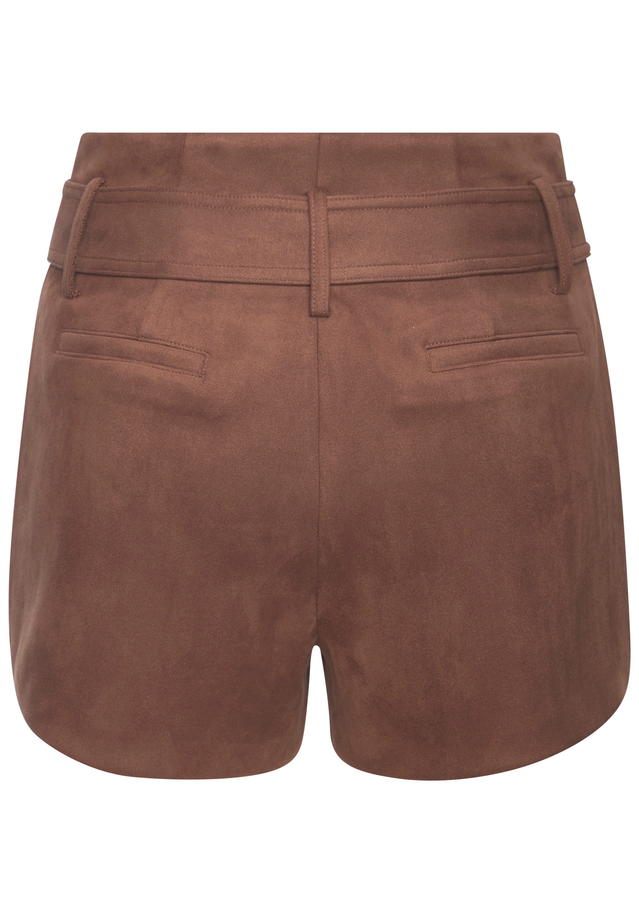 LASCANA Short »aus Velourlederimitat mit Gürtel«  shorts en similicuir, festival, fête, à la mode