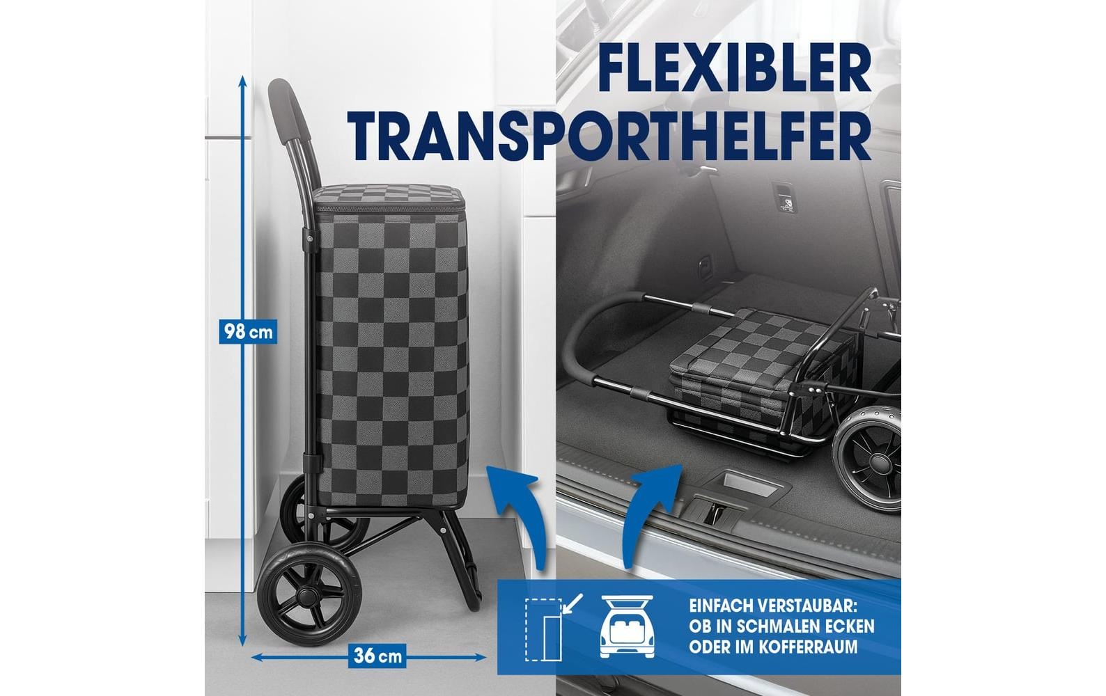 EASYmaxx Chariot à provisions »52 l« Faltbarer Einkaufstrolley mit Kühltasche