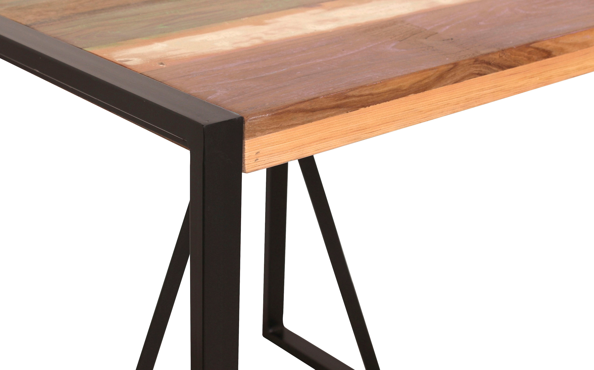 SIT Esstisch »70x70 cm Altholz Massivholz Metall Industrial Design« Quadratischer Esstisch aus Altholz & Metall im Industrial Stil