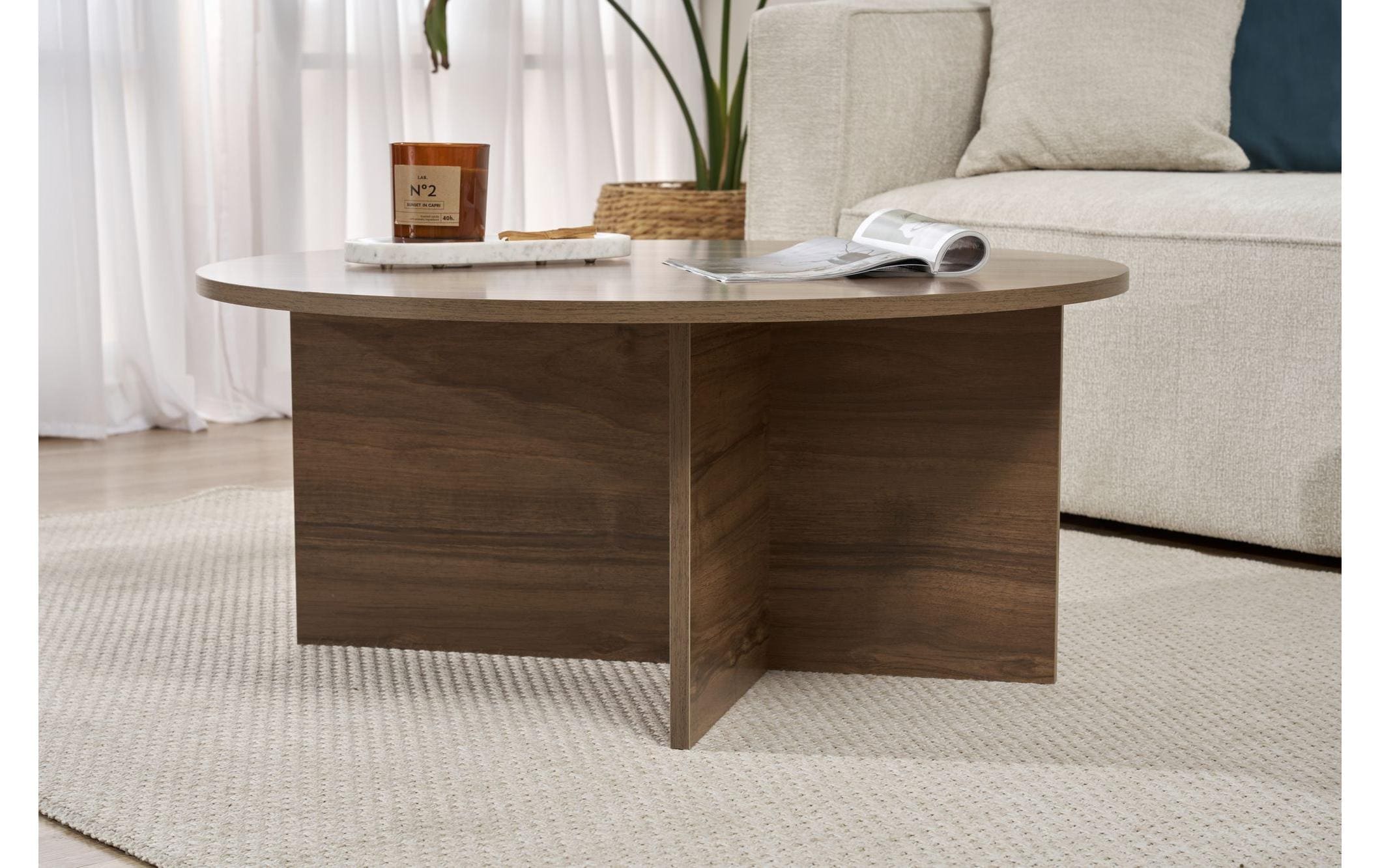 WOODY FASHION Table basse »Soleil Walnut 90 x 40 cm«