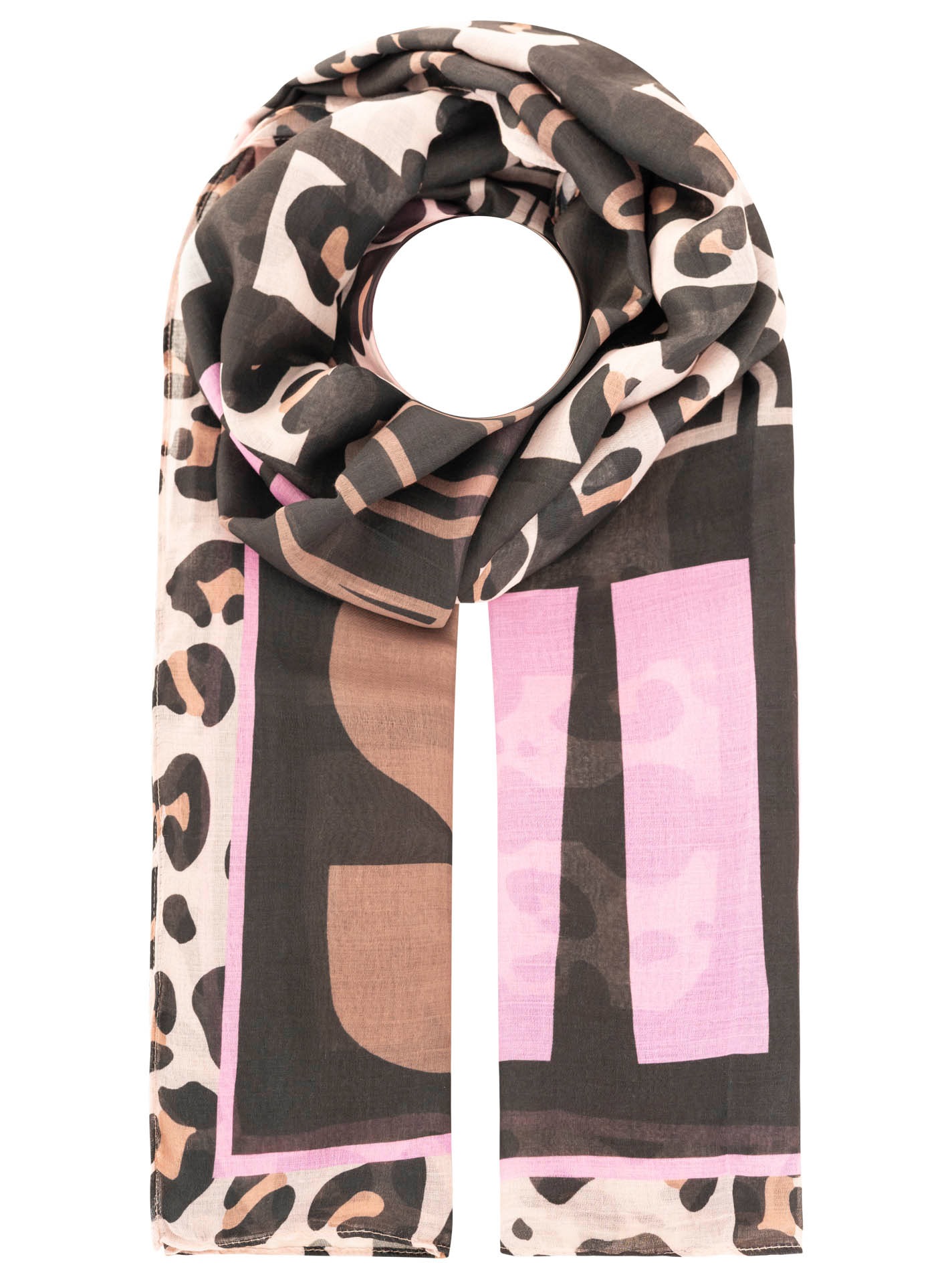 Zwillingsherz Schal »"Lettering"« Leo-Muster, mit Schriftzug, transparent